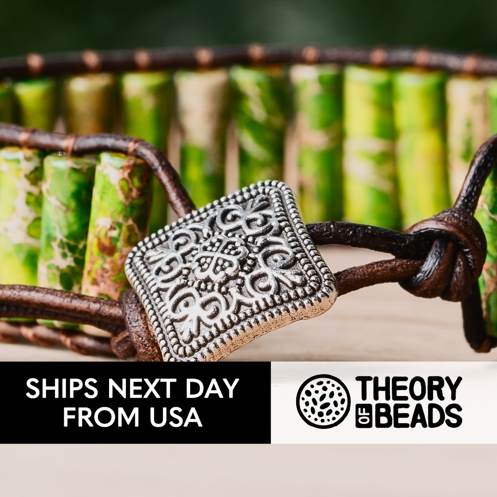 Green and brown protection stone bracelet