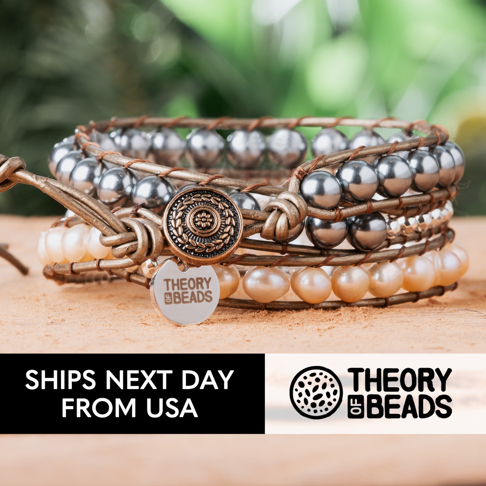 Theory of beads natural freshwater pearl bracelet