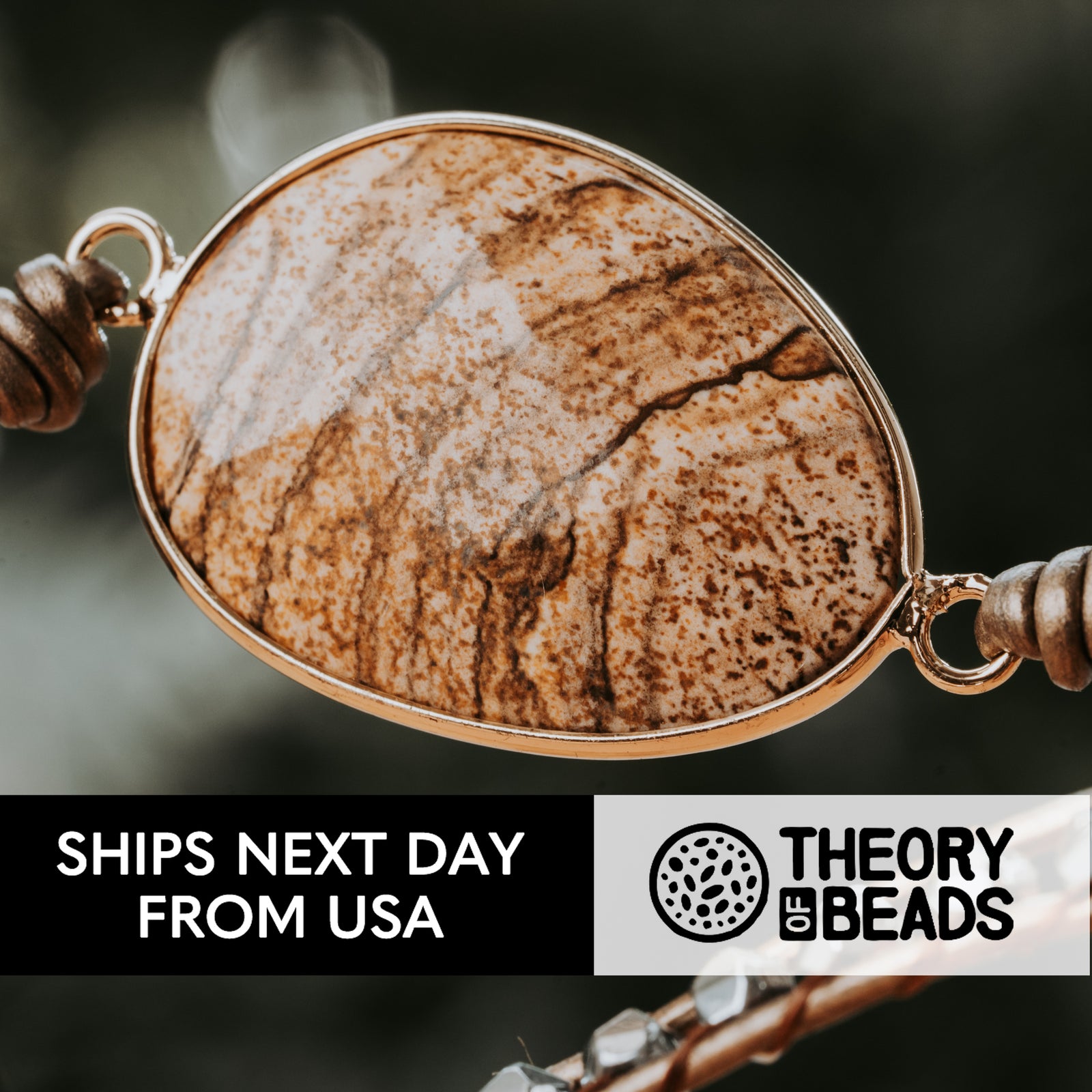 Brown sandstone healing stone bracelet