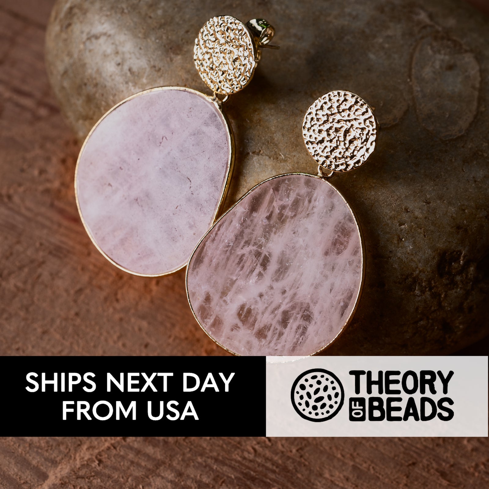 rose quartz earrings gold