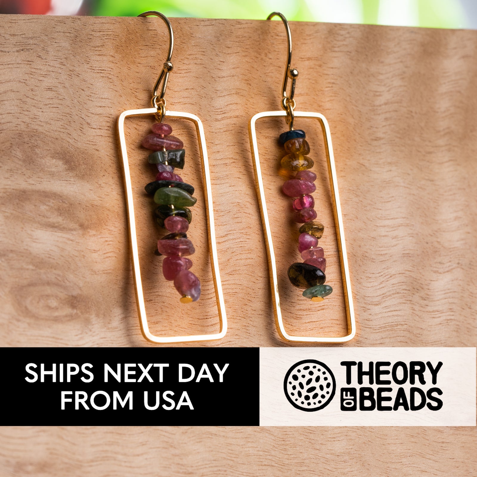 Formal Gold and Pink Black and Green Earrings for Her