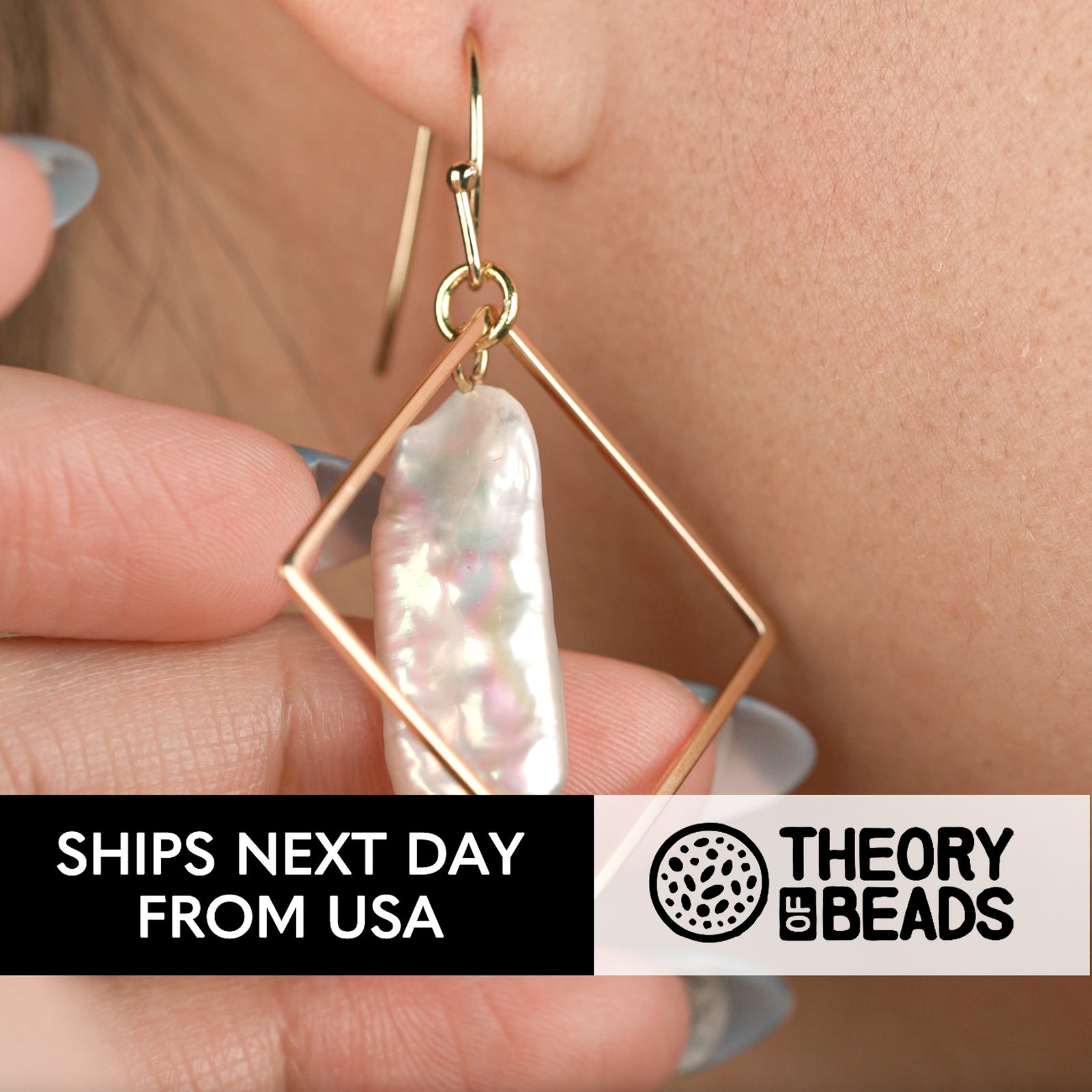 Theory of Beads' handmade natural freshwater pearl earrings for women