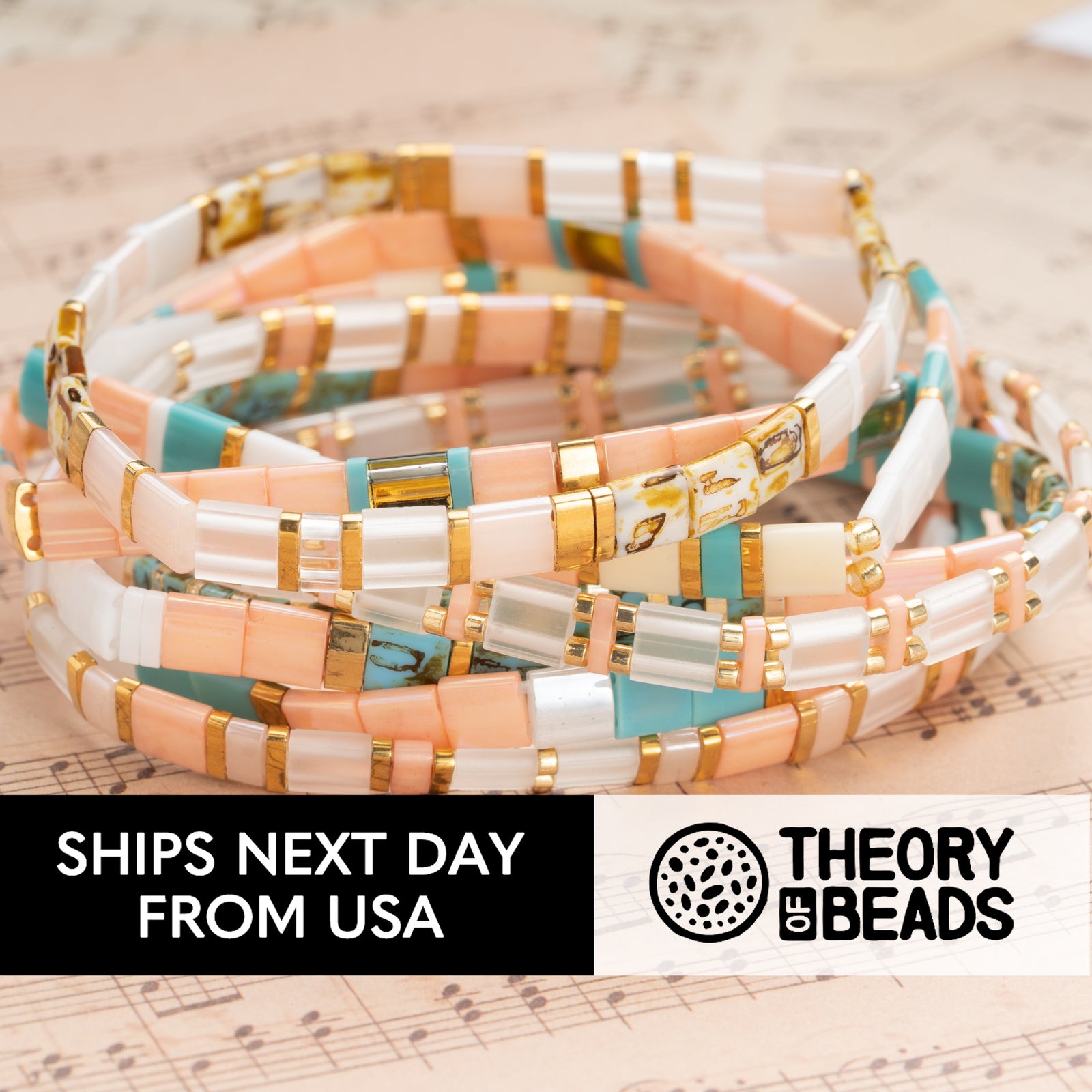Peachy Summer Tila Bracelets