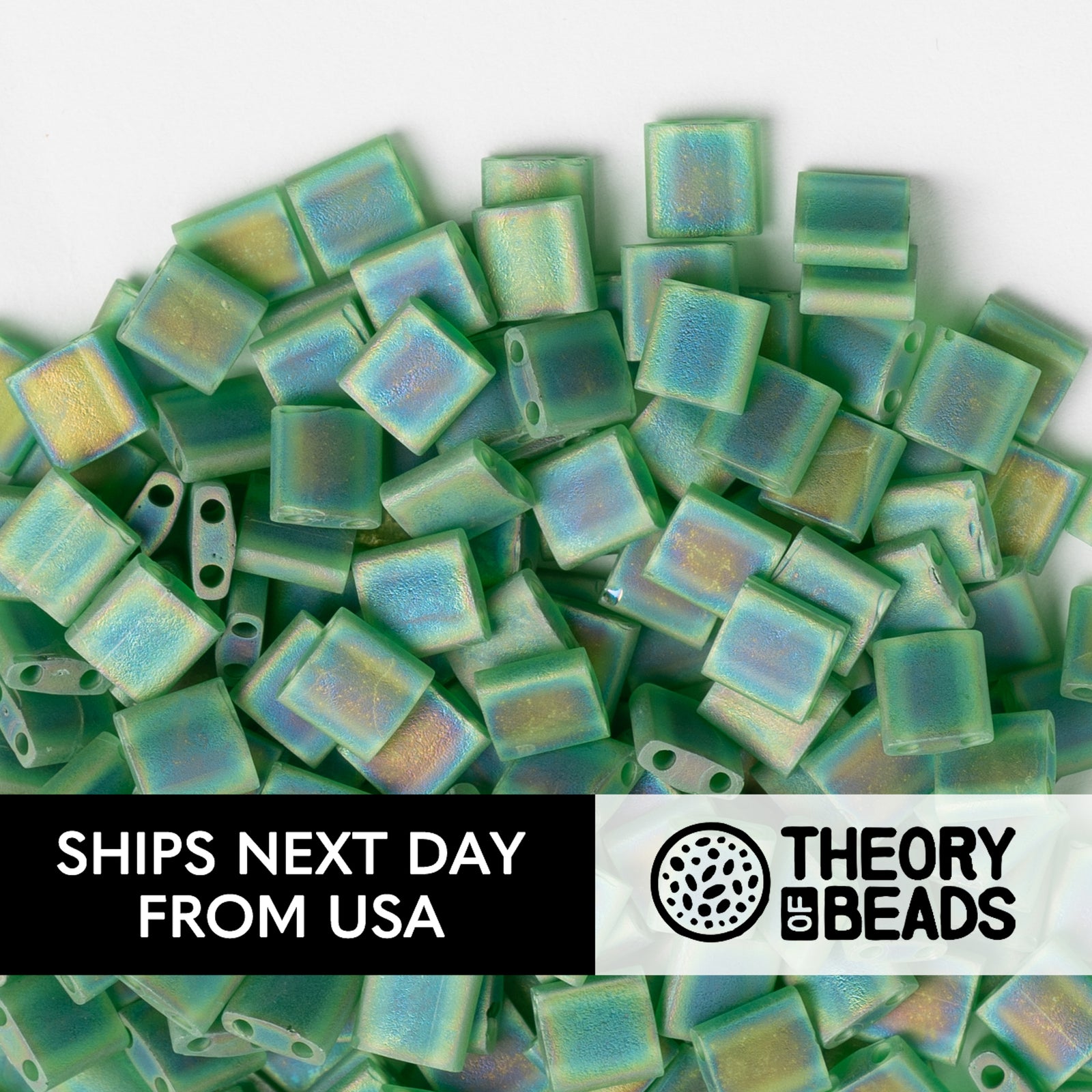 Meteorites Matte Green Whole Miyuki Tila Beads