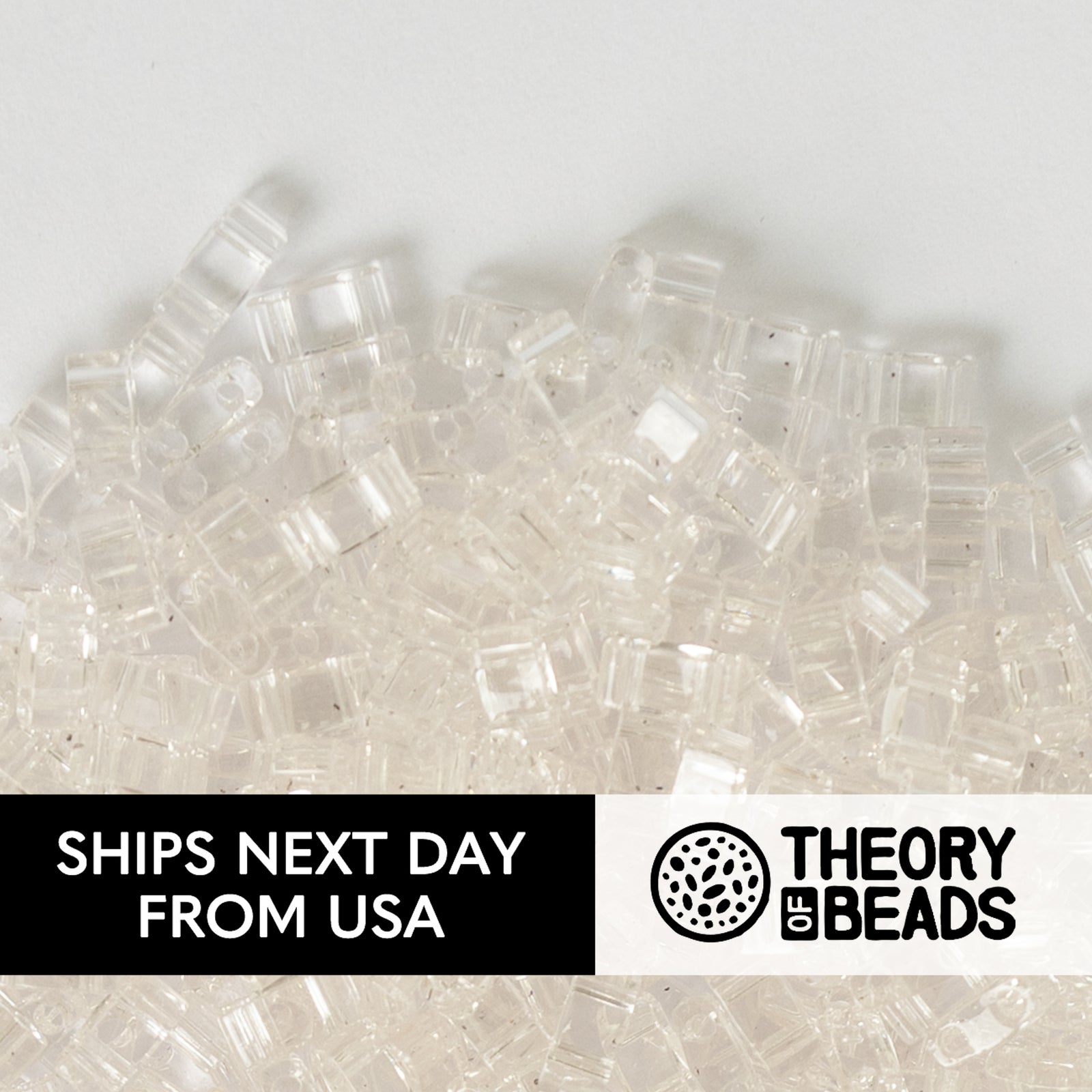 Transparent Crystal White Half Miyuki Tila Beads