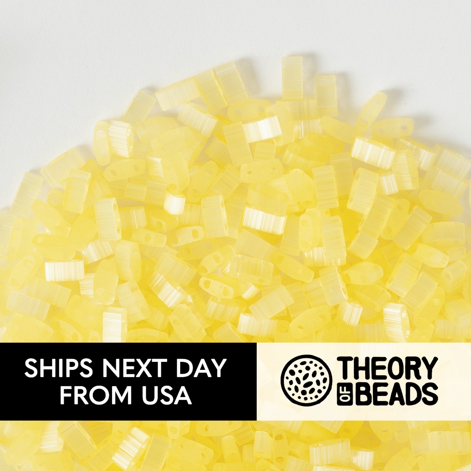 Silky Lemon Meringue Half Miyuki Tila Beads