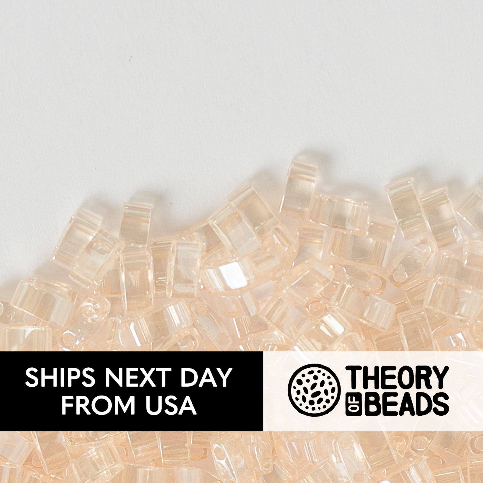 Transparent Light Shell Pink Luster Half Miyuki Tila Beads