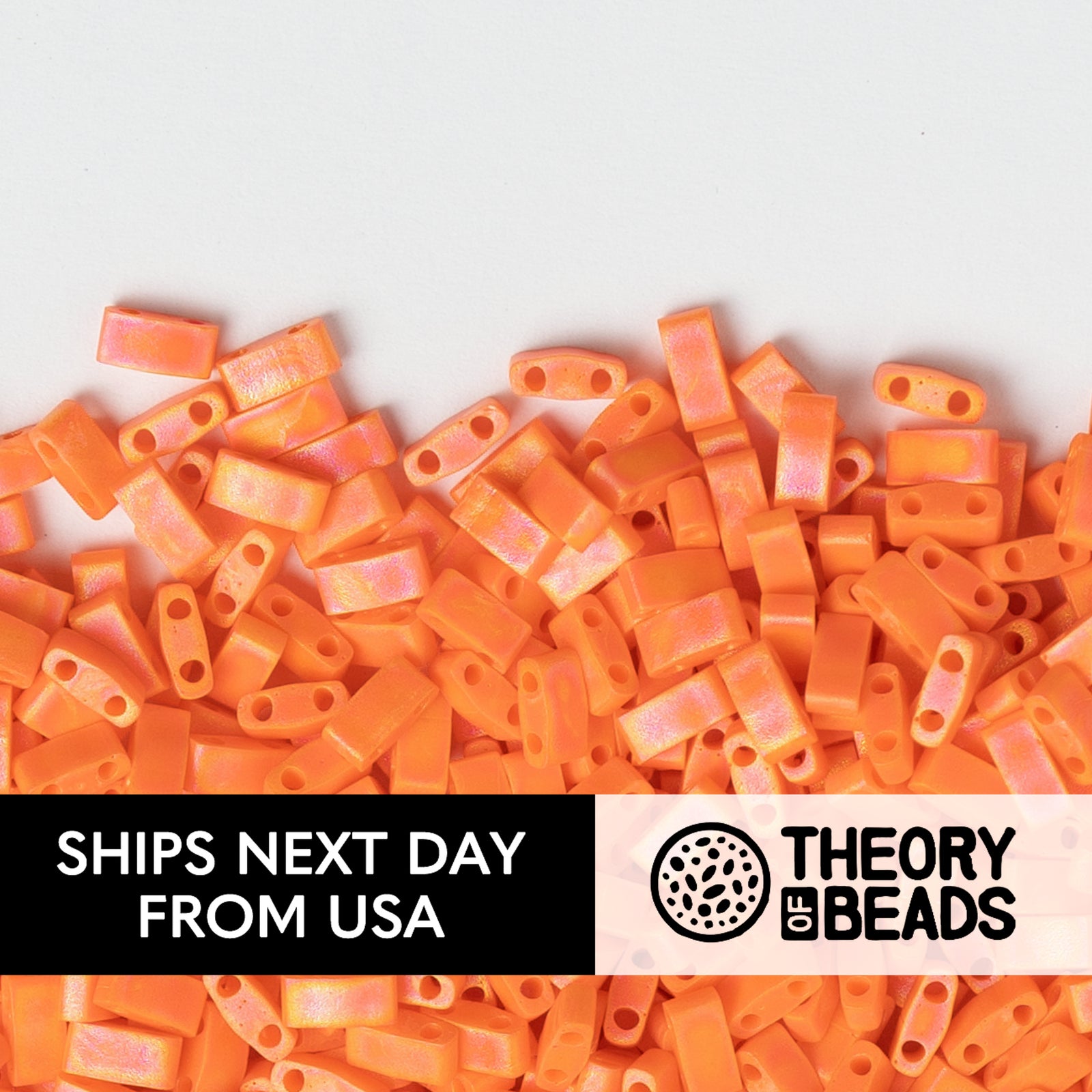 Meteorites Matte Orange Half Miyuki Tila Beads