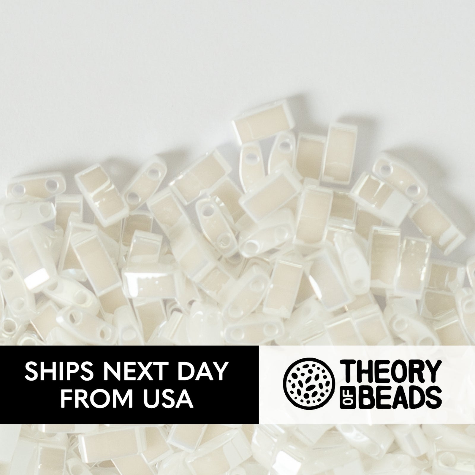 Pearl White Luster Half Miyuki Tila Beads