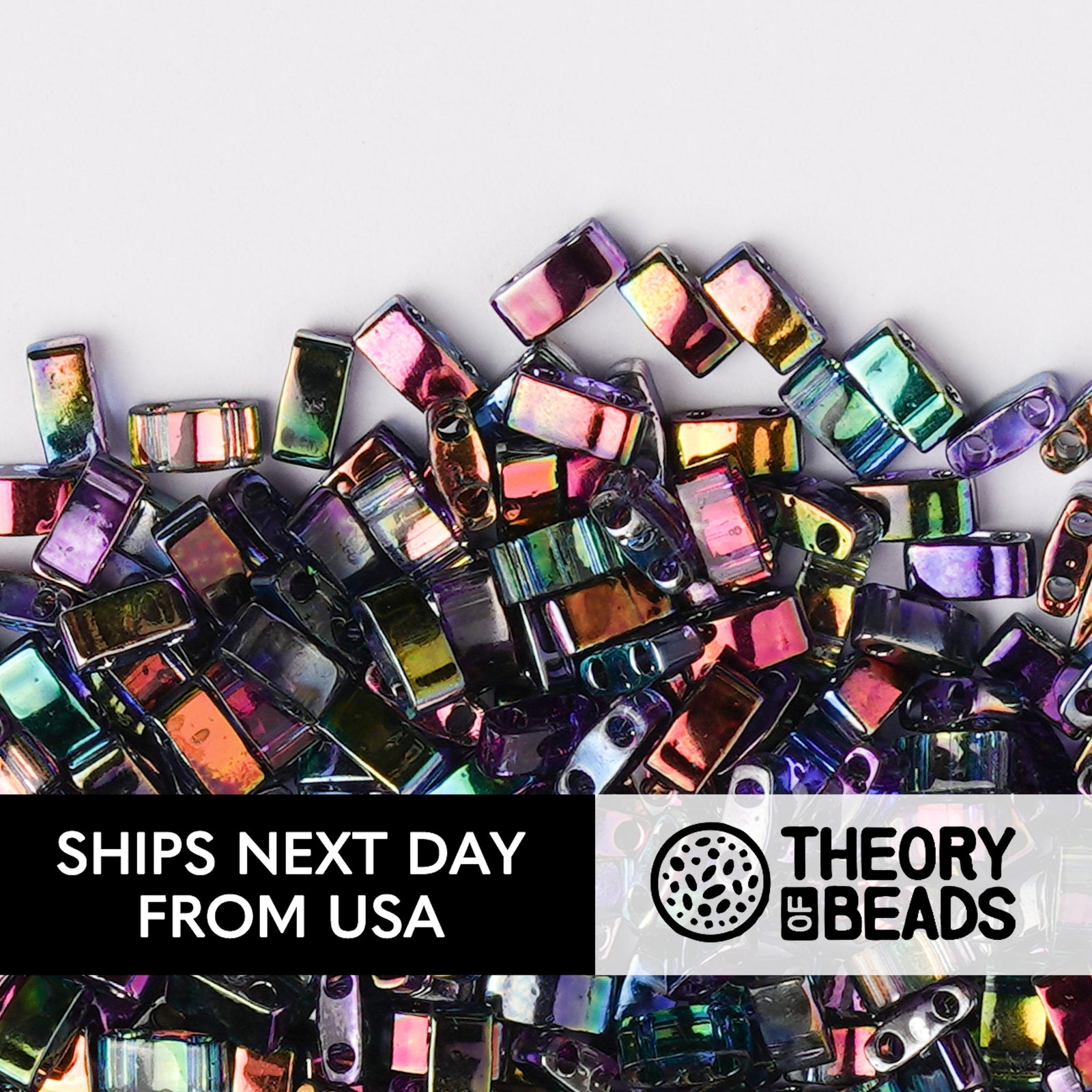 Rainbow Magic Blue Half Miyuki Tila Beads