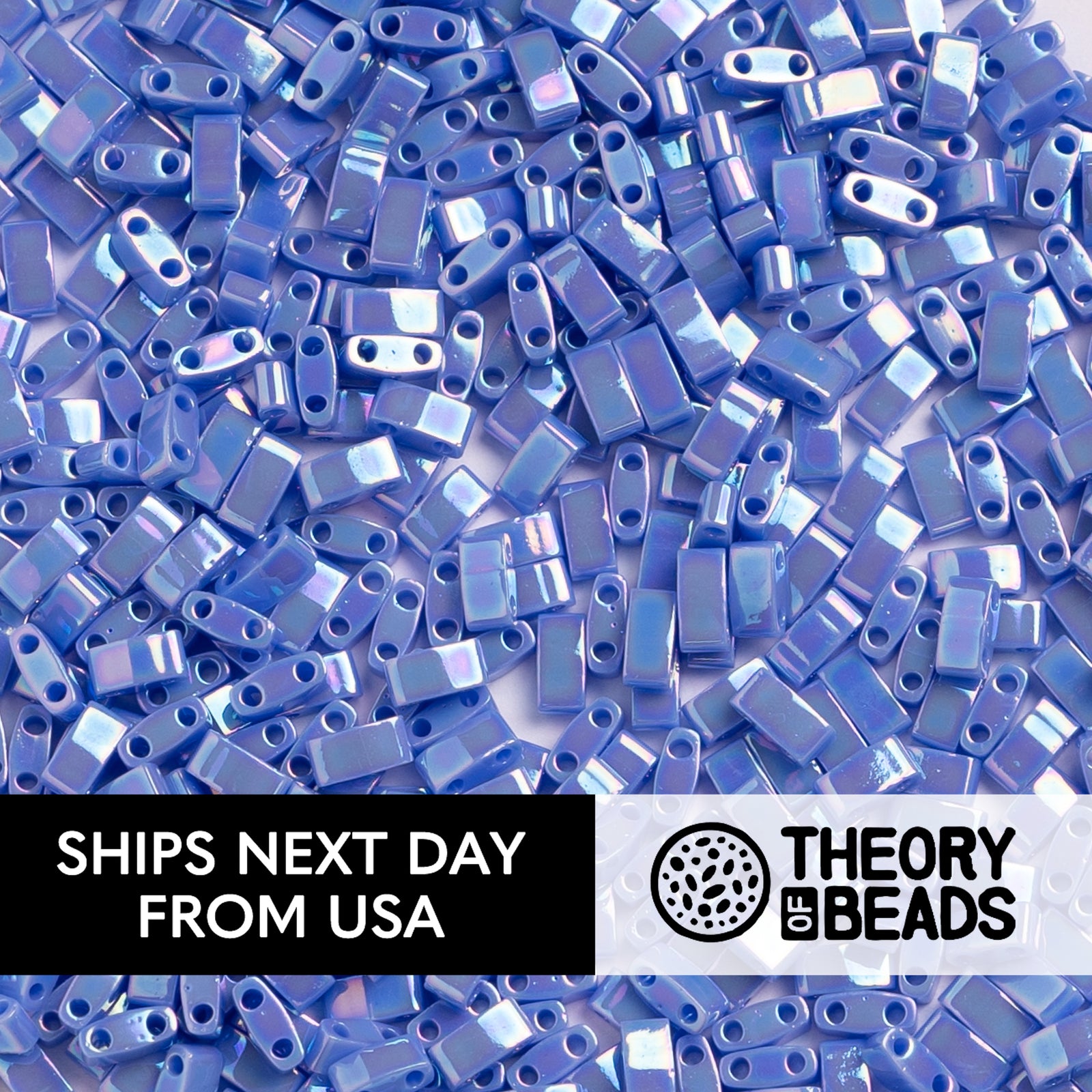 Pearl Periwinkle Half Miyuki Tila Beads