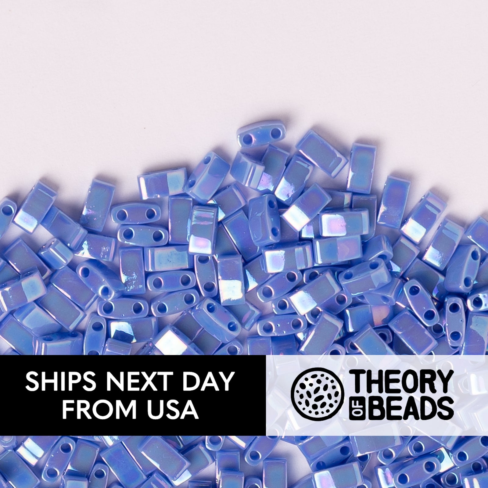 Pearl Periwinkle Half Miyuki Tila Beads