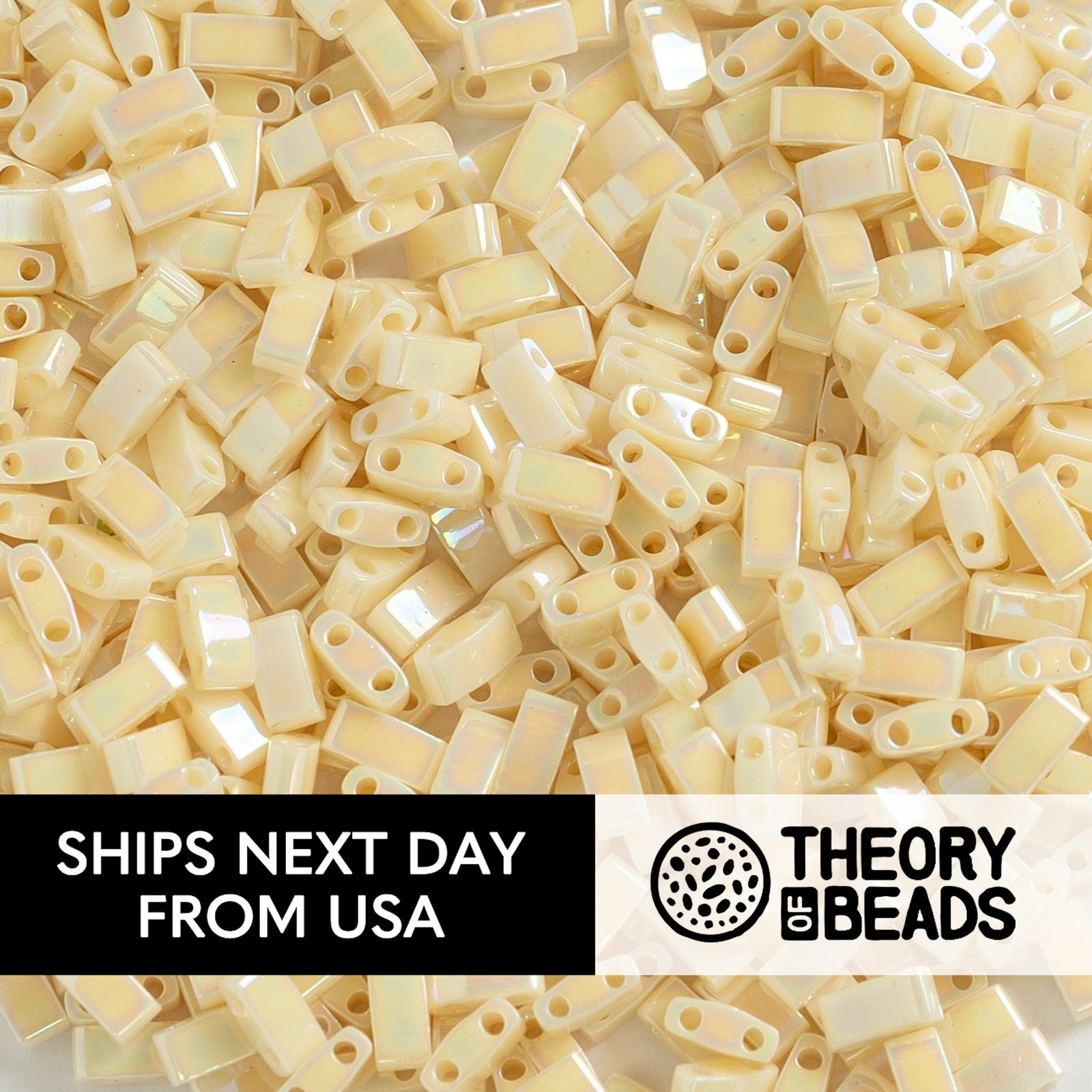 Pearl Ivory Pearl Half Miyuki Tila Beads