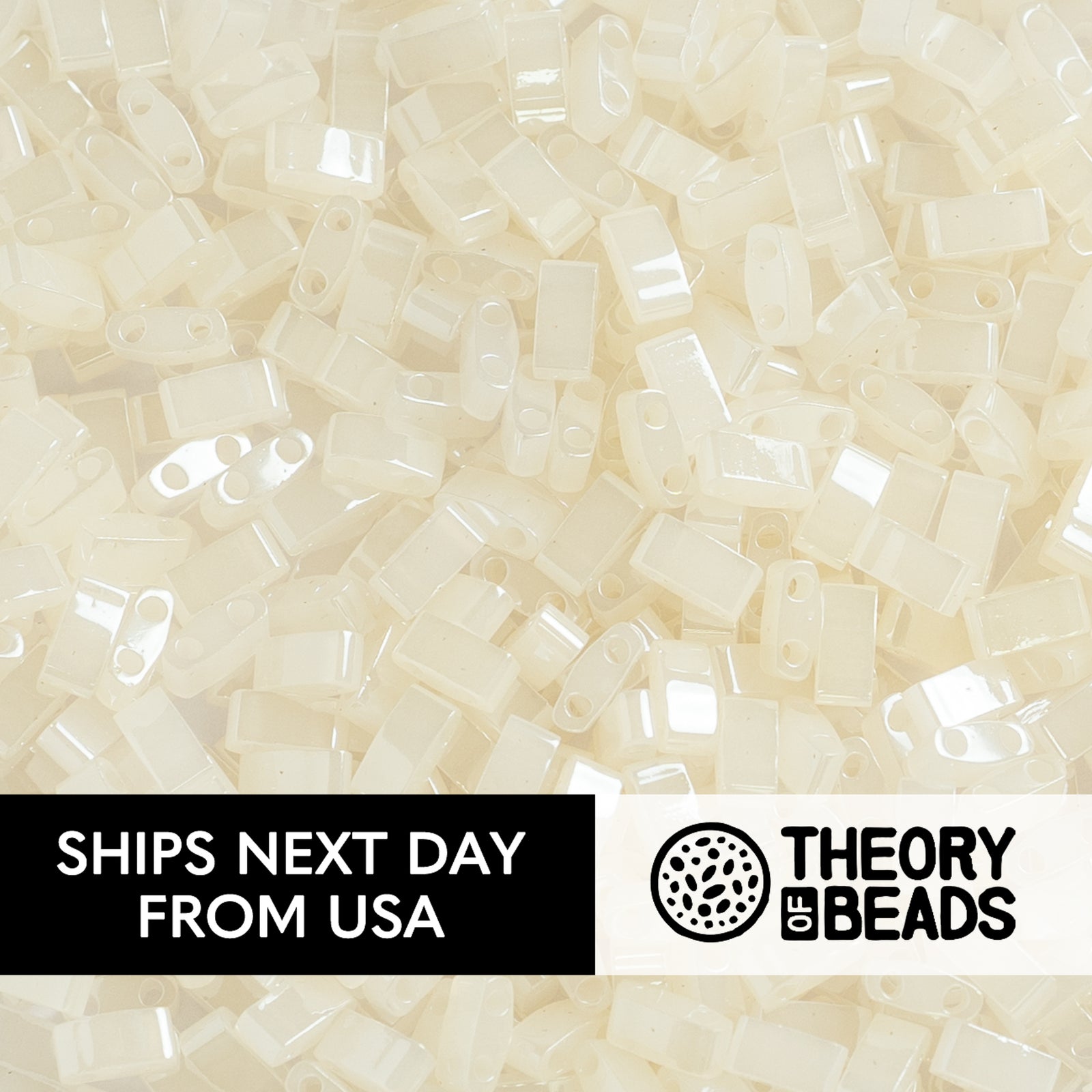 Pearl Eggshell White Half Miyuki Tila Beads