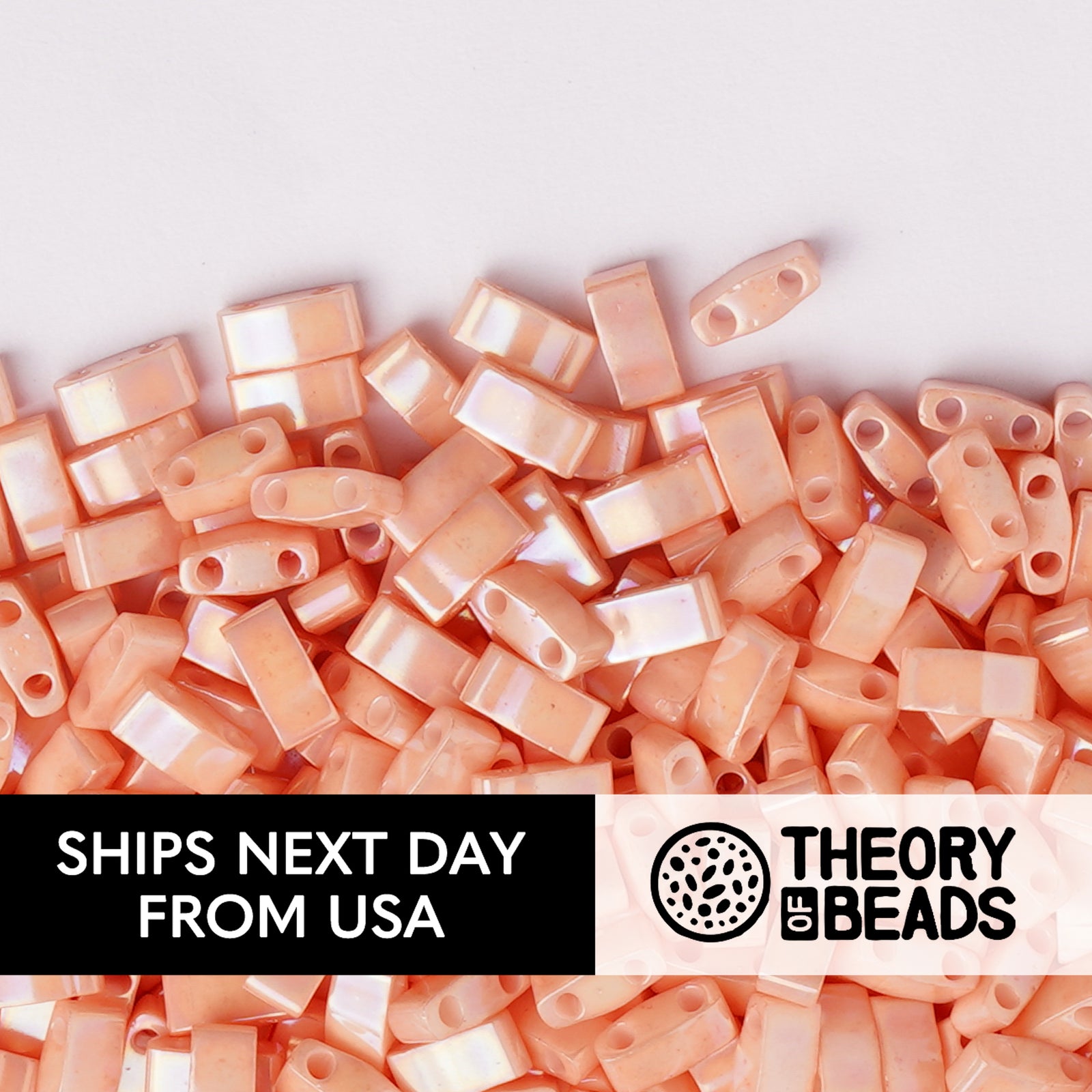 Pearl Tea Rose Luster Half Miyuki Tila Beads