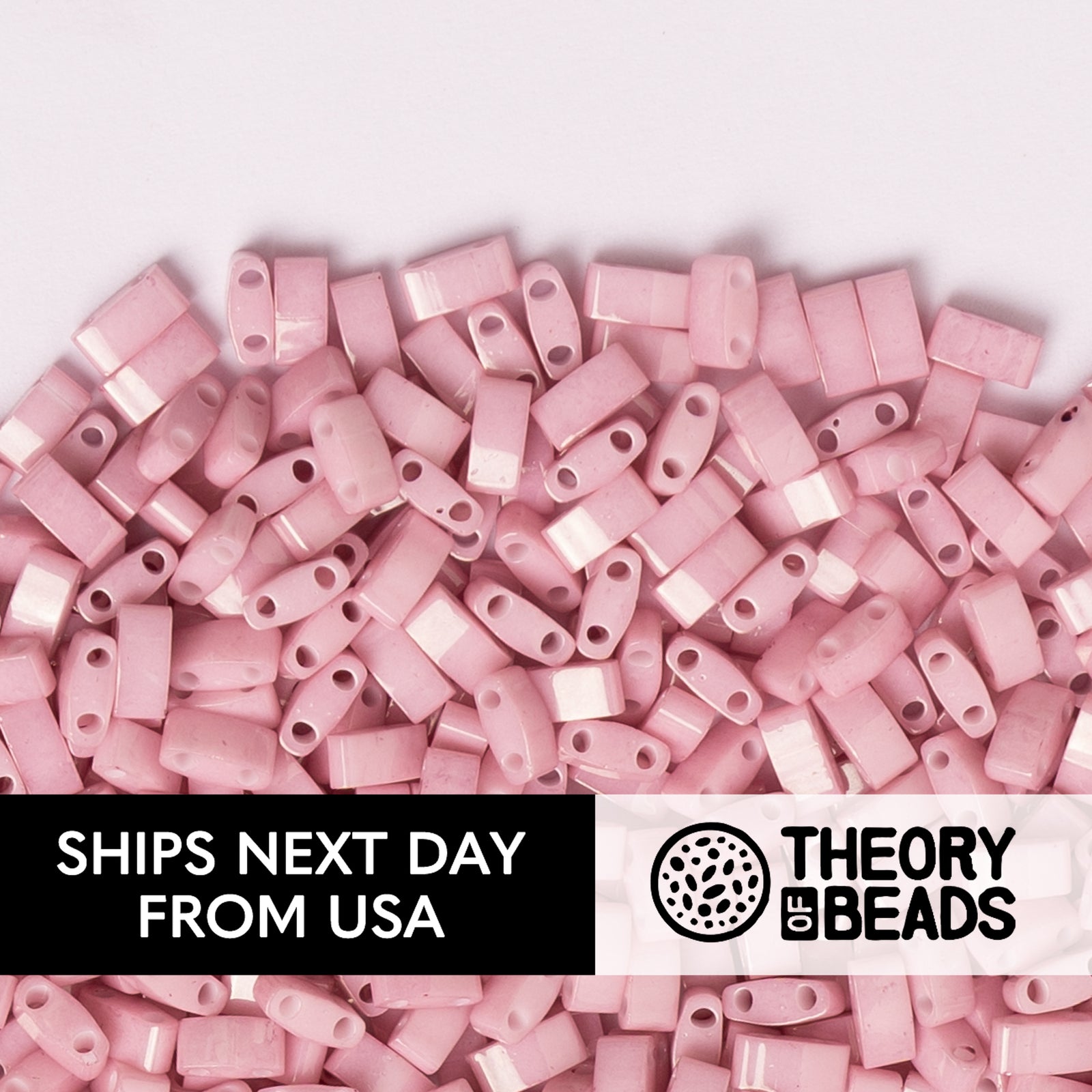 Pearl Antique Rose Luster Half Miyuki Tila Beads