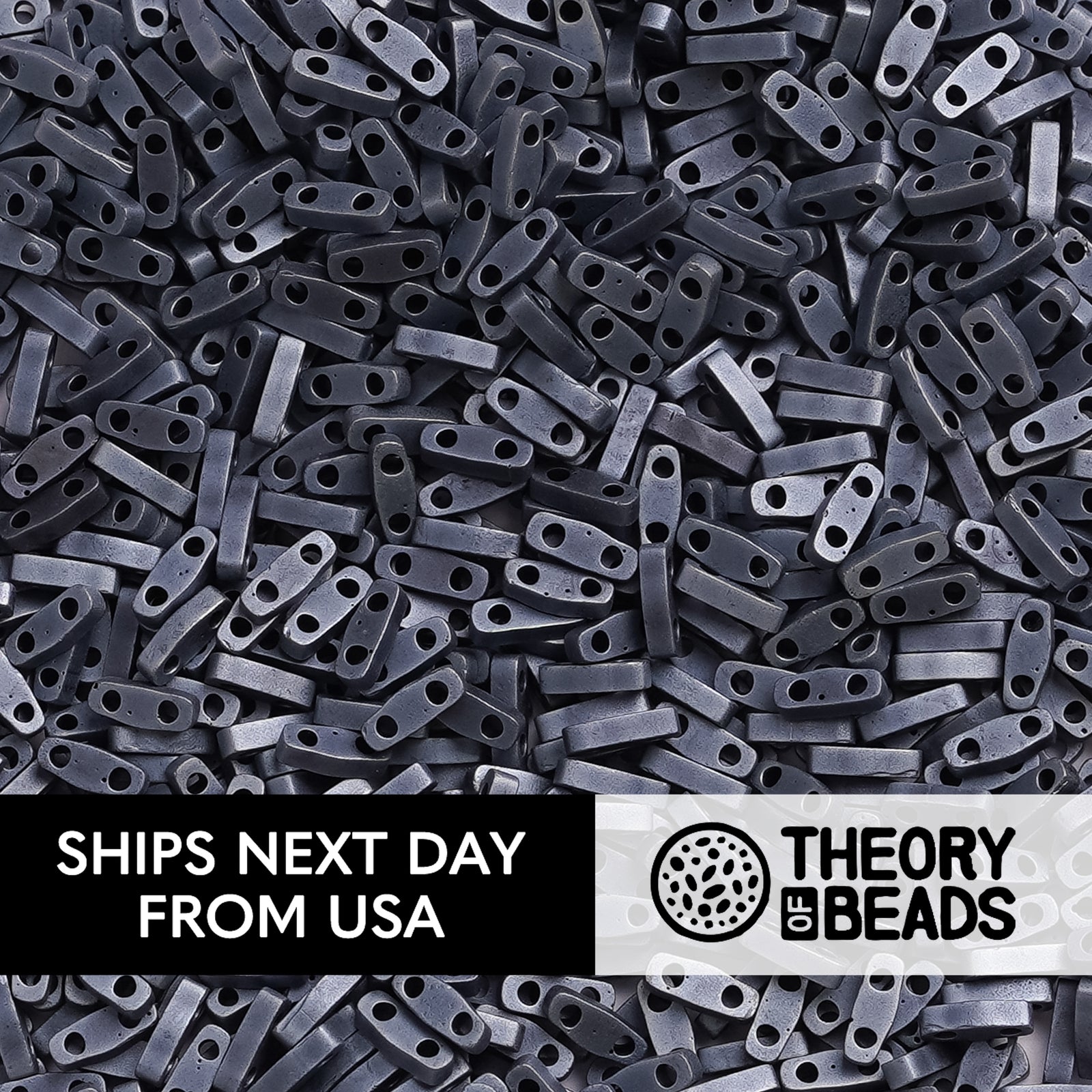 Meteorites Matte Gunmetal Black Quarter Miyuki Tila Beads