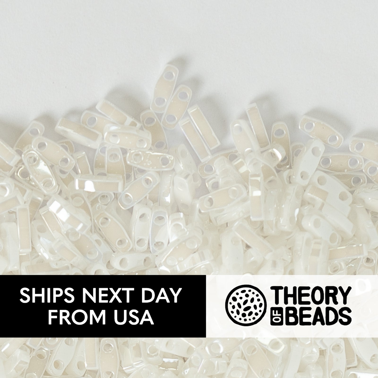 Pearl White Luster Quarter Miyuki Tila Beads