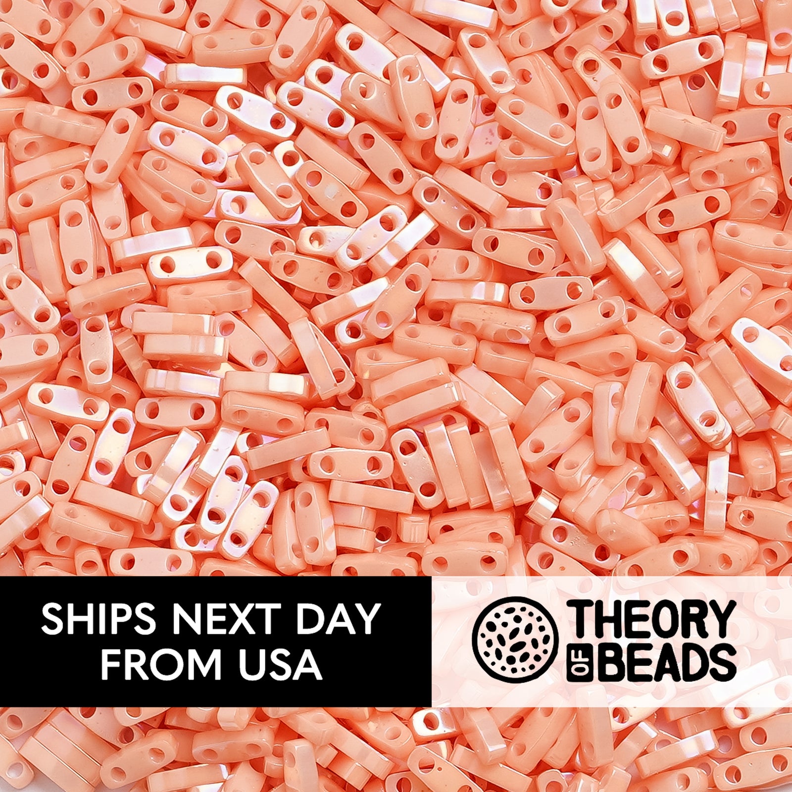 Pearl Tea Rose Luster Quarter Miyuki Tila Beads