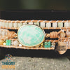 Triple wrap bracelet with natural amazonite stone bracelet 