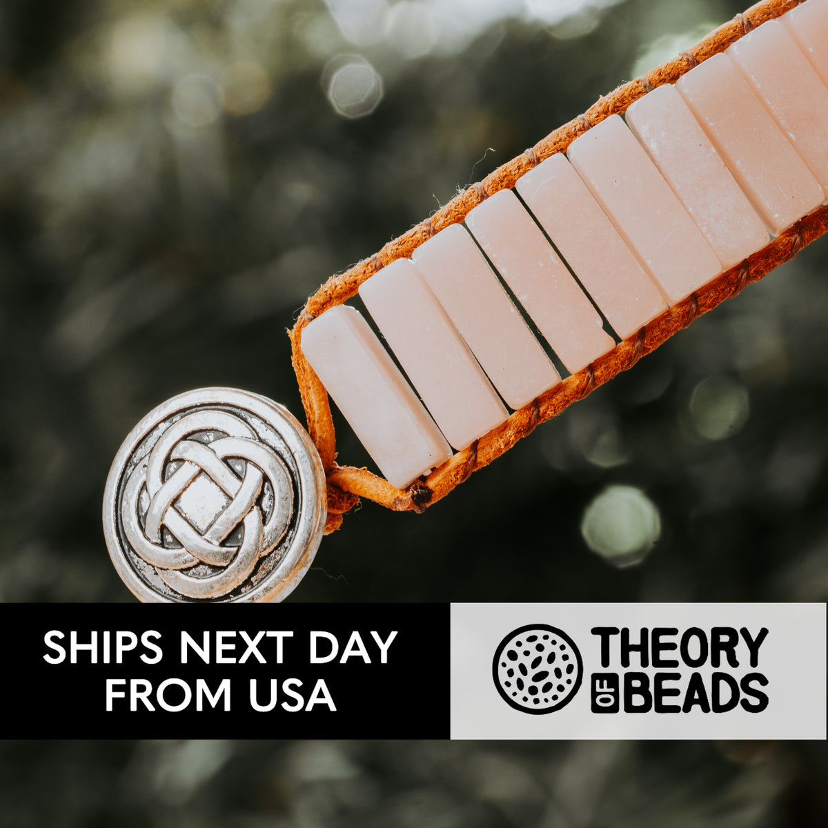 Women&#39;s opal stone bracelet with leather wrap