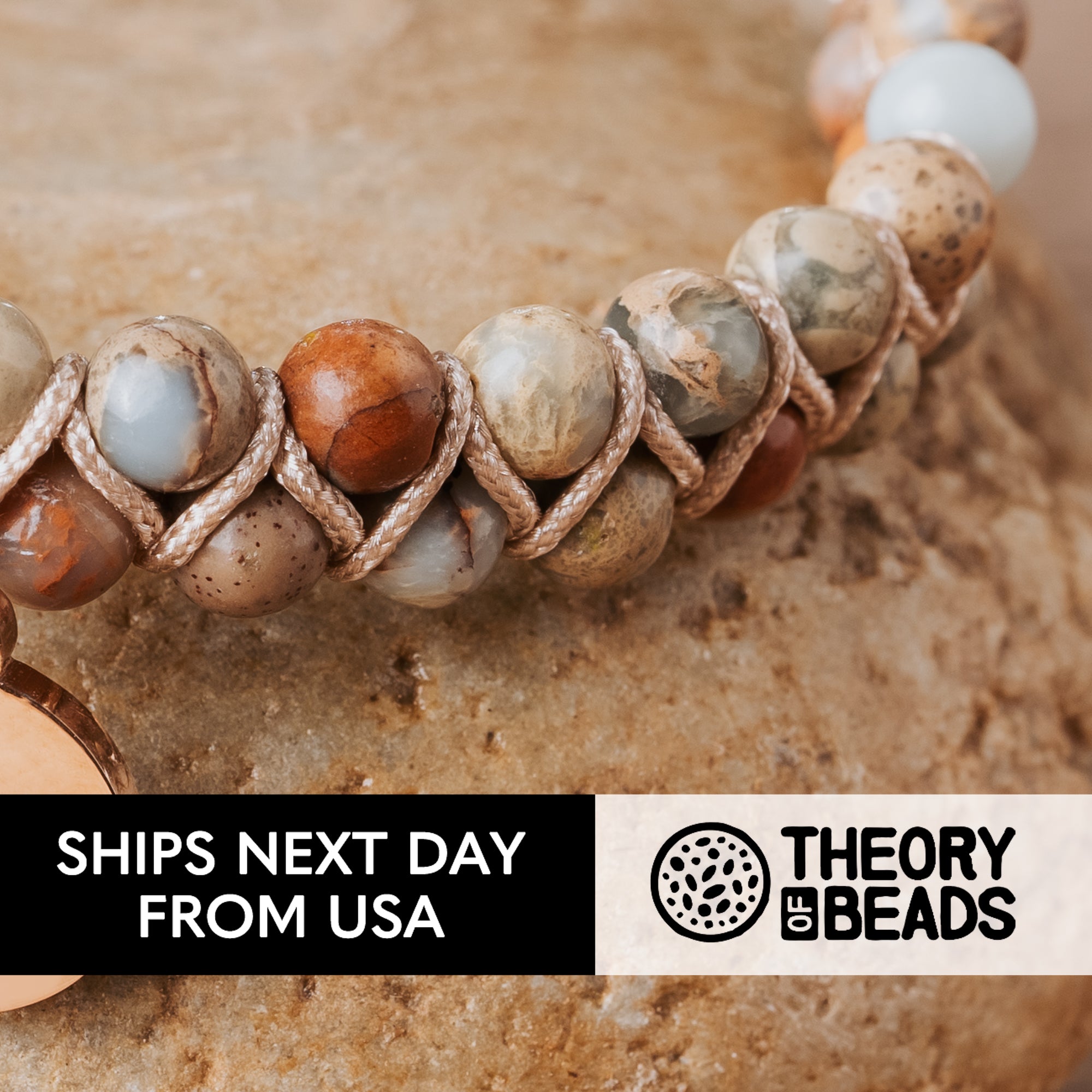 Gray Teardrop Labradorite Beaded Bracelet