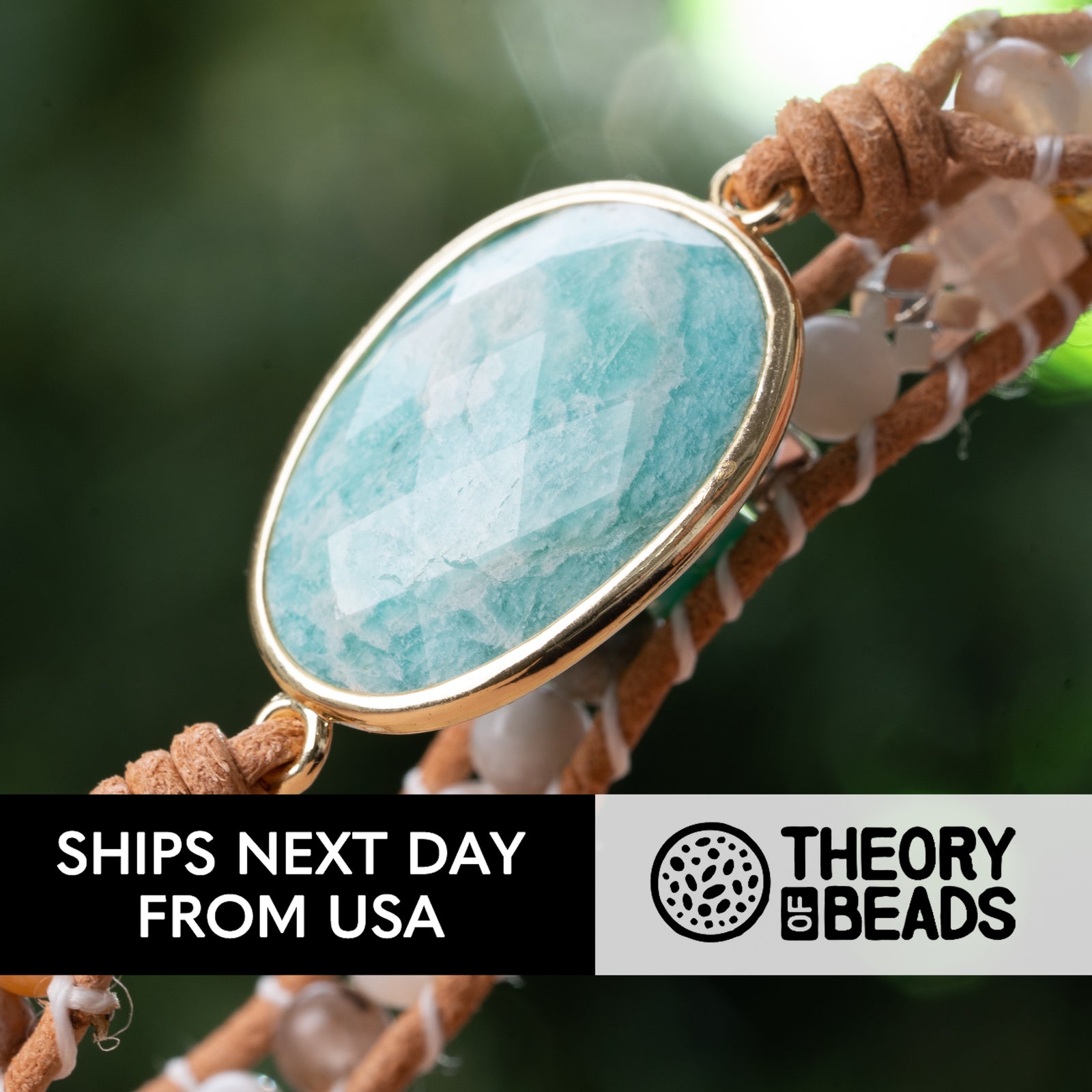 Natural gemstone amazonite hope stone