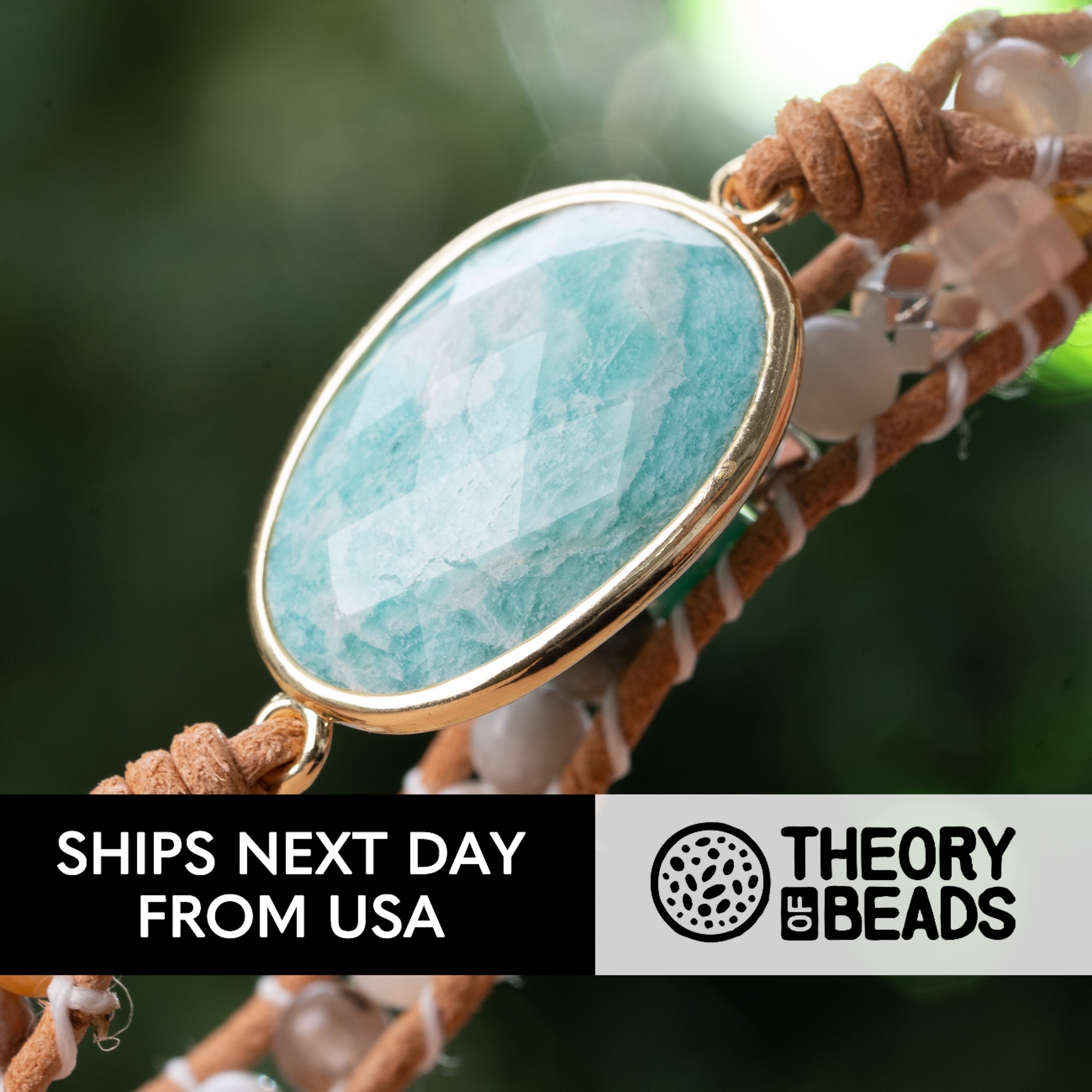 Natural gemstone amazonite hope stone