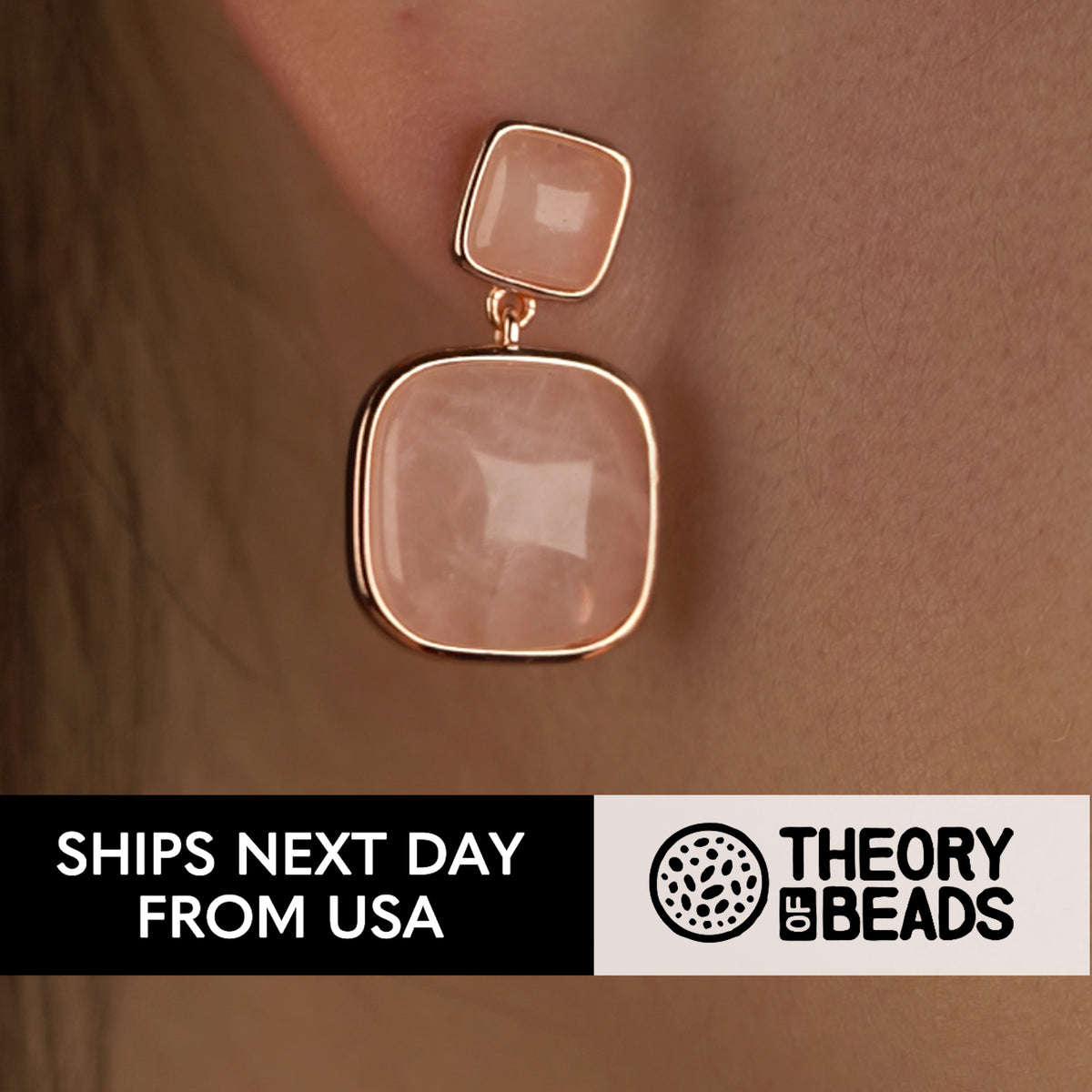 Dainty Pink Rose Quartz Stud Earrings