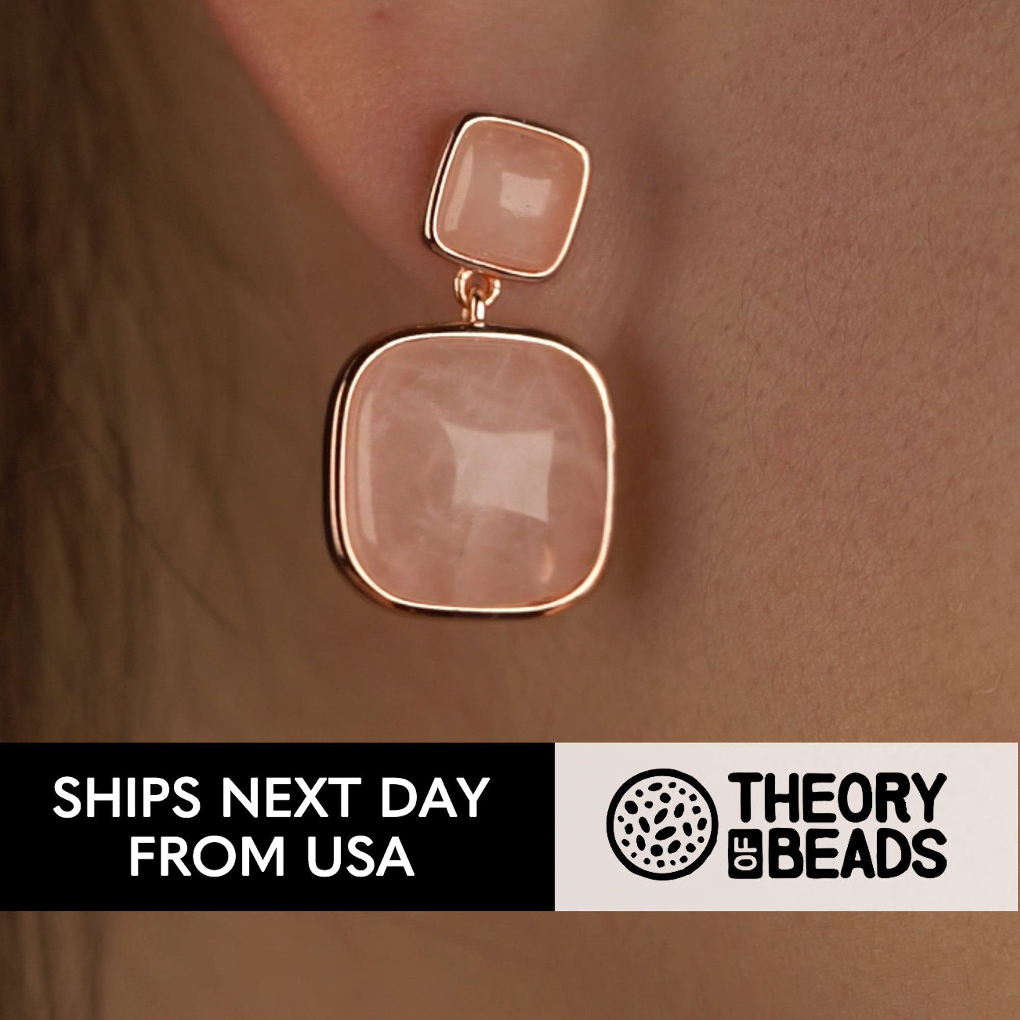 Dainty Pink Rose Quartz Stud Earrings