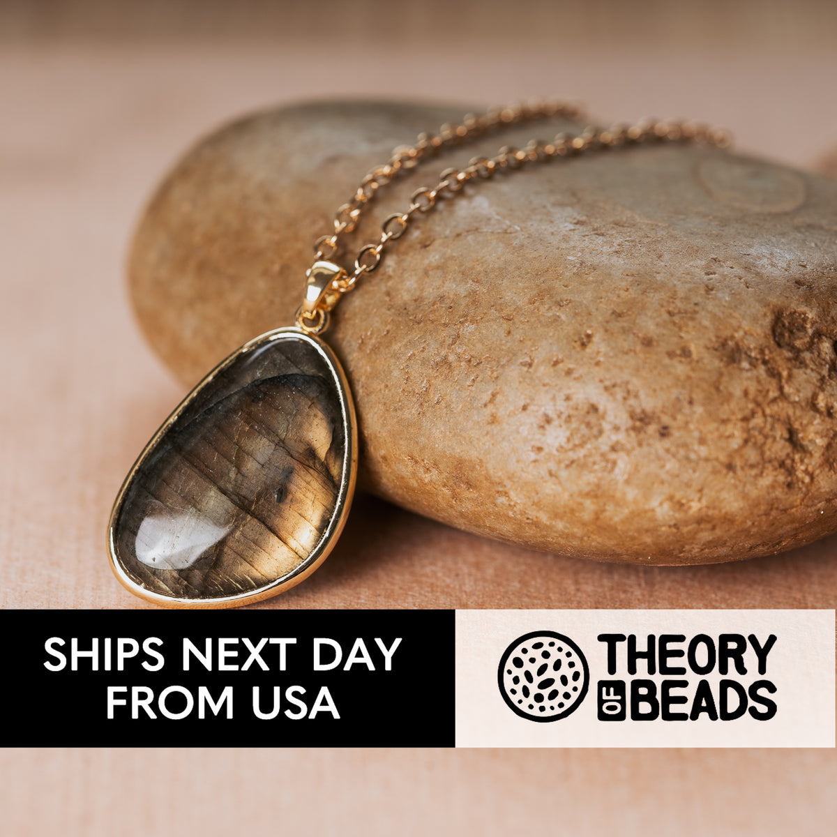 Natural labradorite stone pendant for her