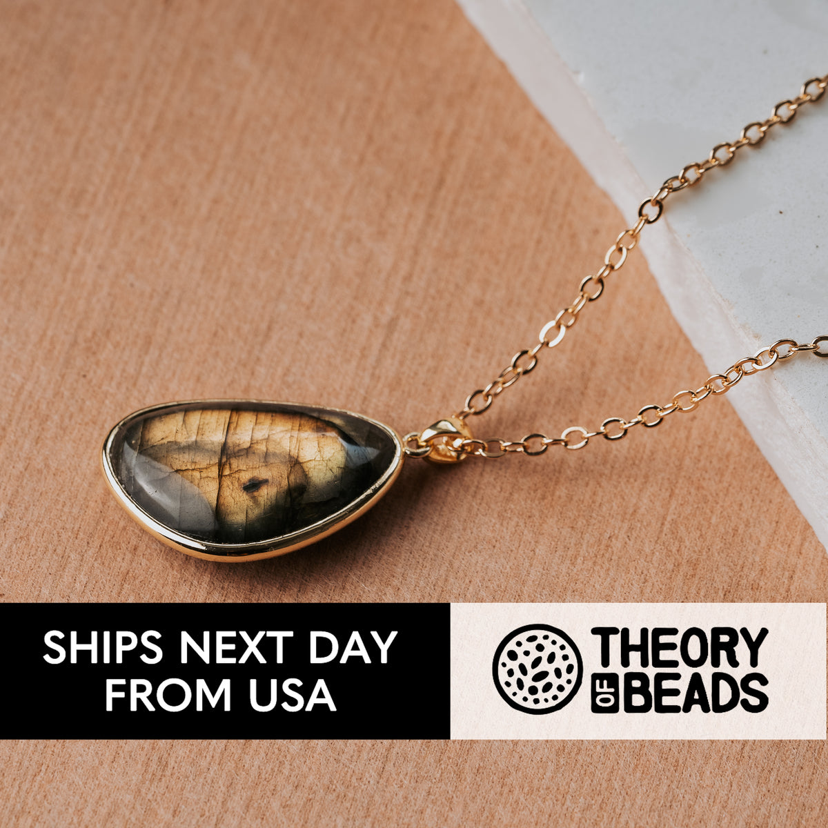 Anniversary gift labradorite protection stone necklace for her