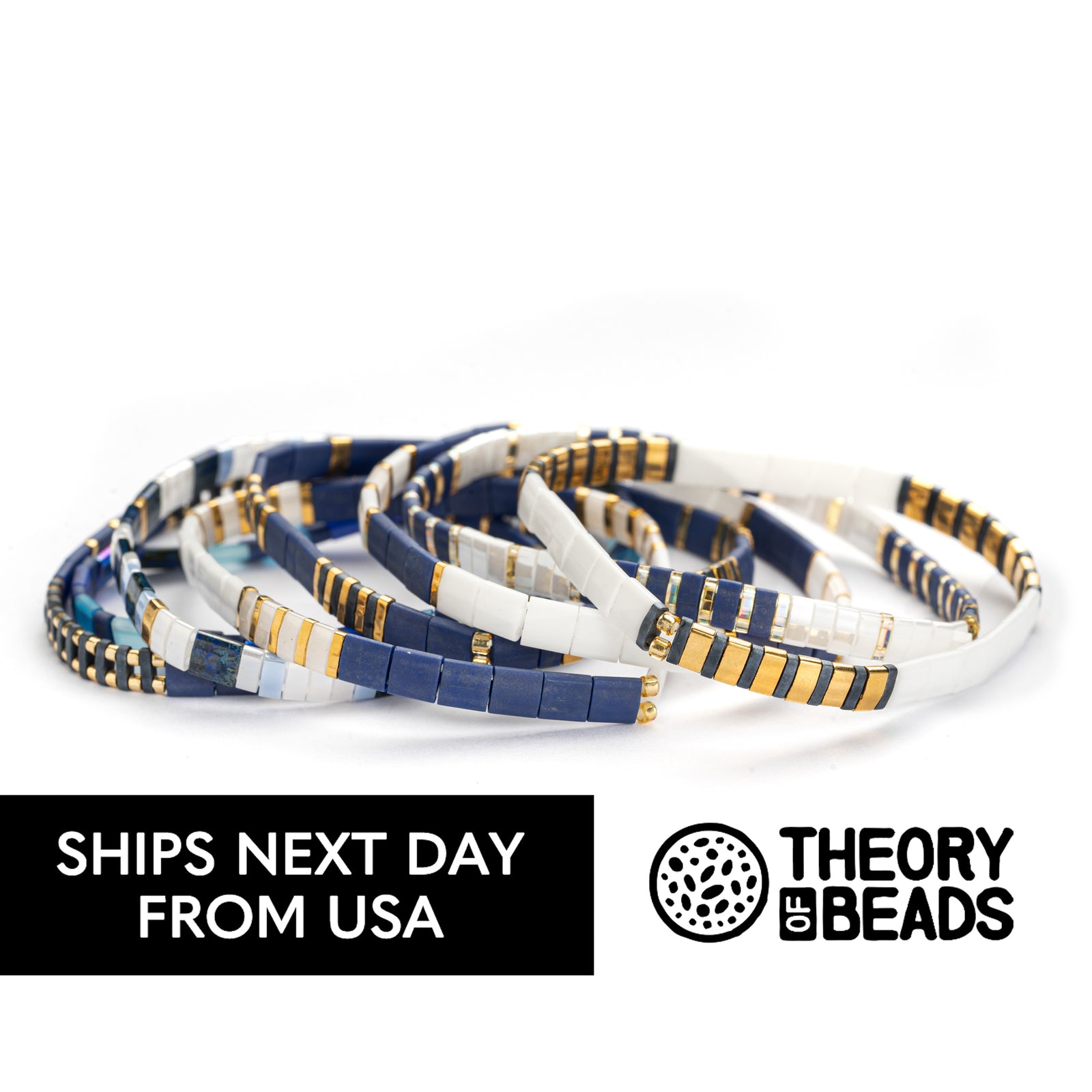 Regally Blue Tila Beads Bracelets