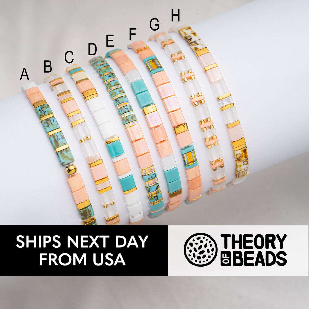 Peachy Summer Tila Bracelets