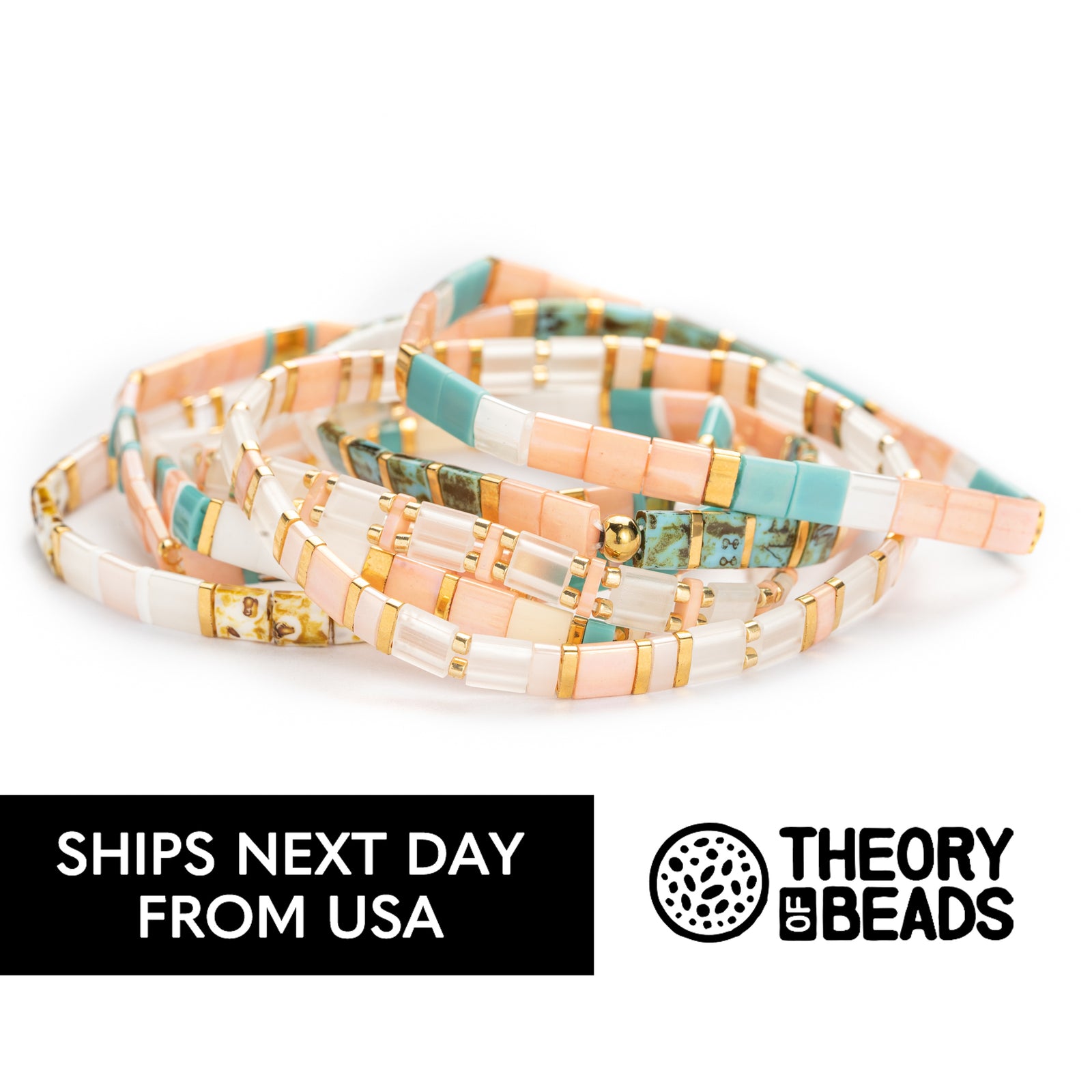 Peachy Summer Tila Bracelets
