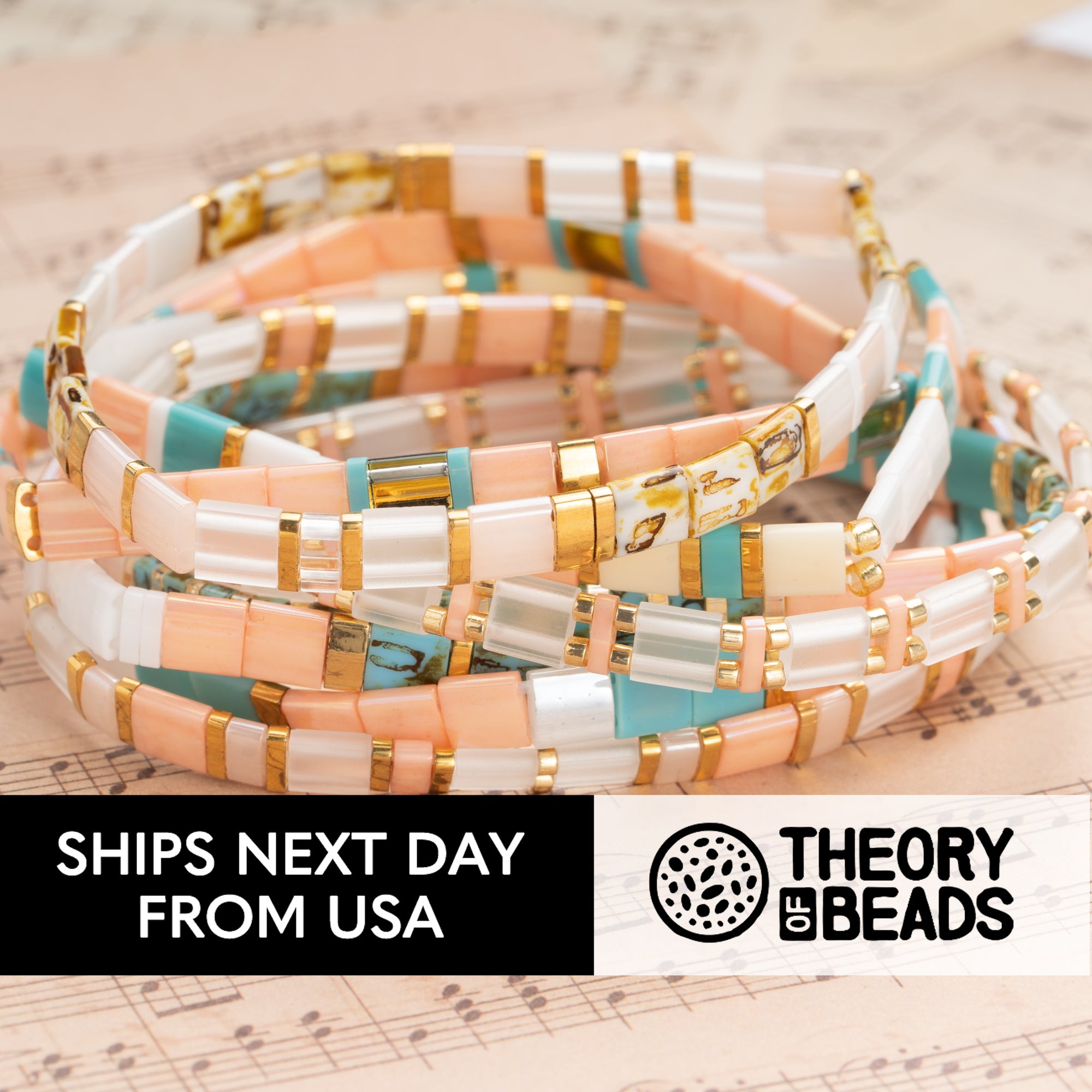 Peachy Summer Tila Bracelets
