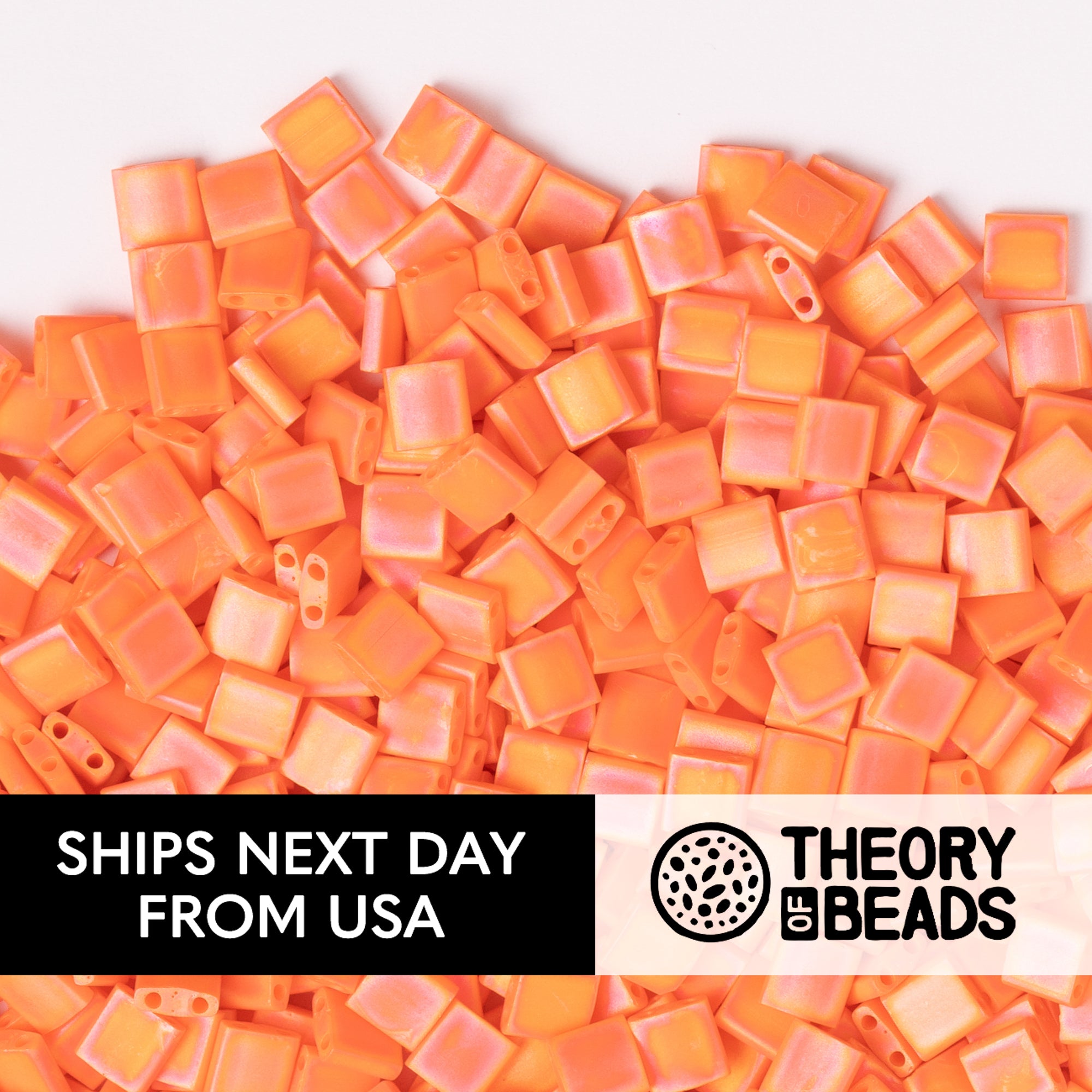 Meteorites Matte Orange Whole Miyuki Tila Beads