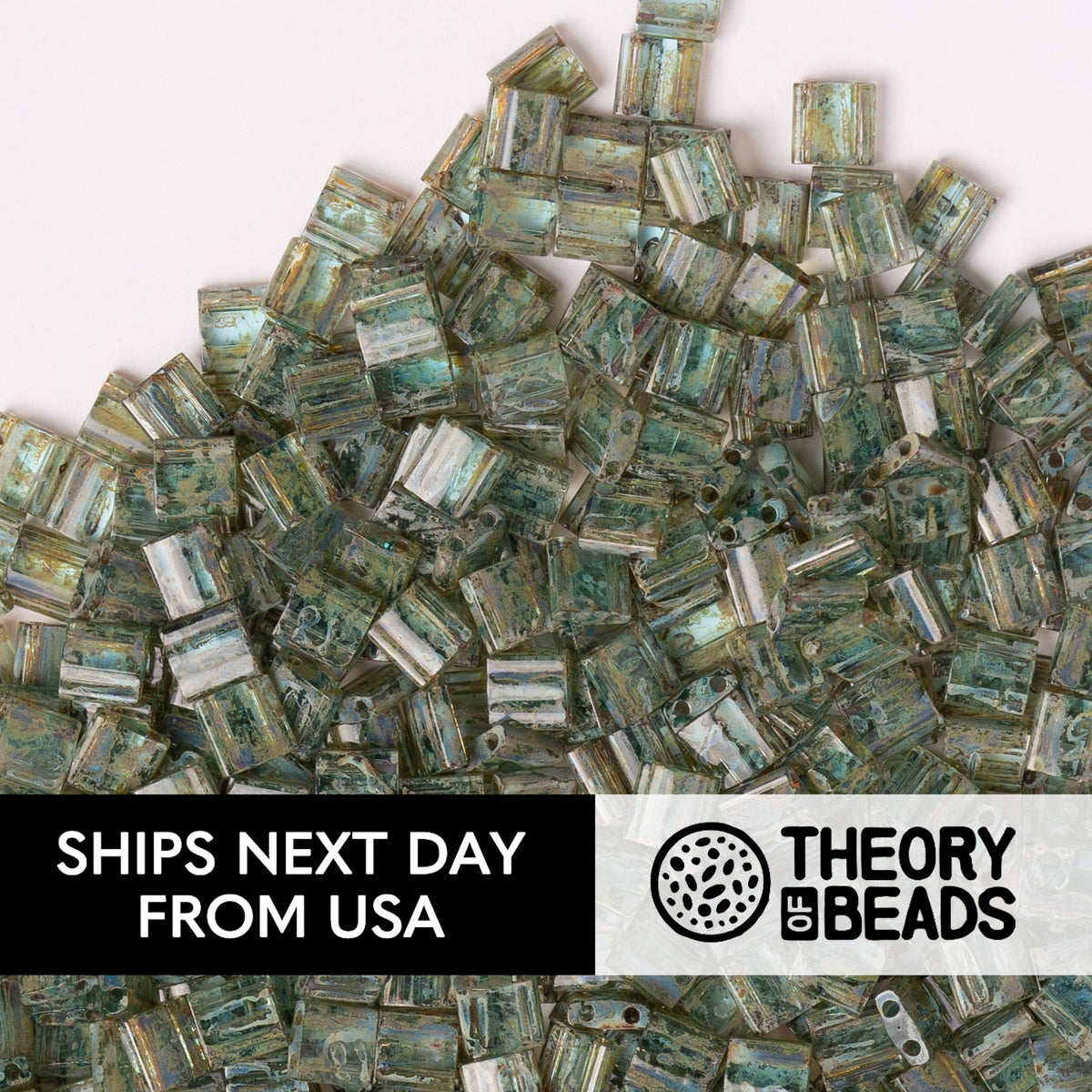 Picasso Olive Green Whole Miyuki Tila Beads