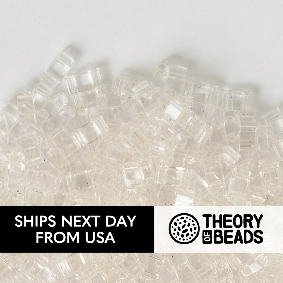 Transparent Crystal White Half Miyuki Tila Beads