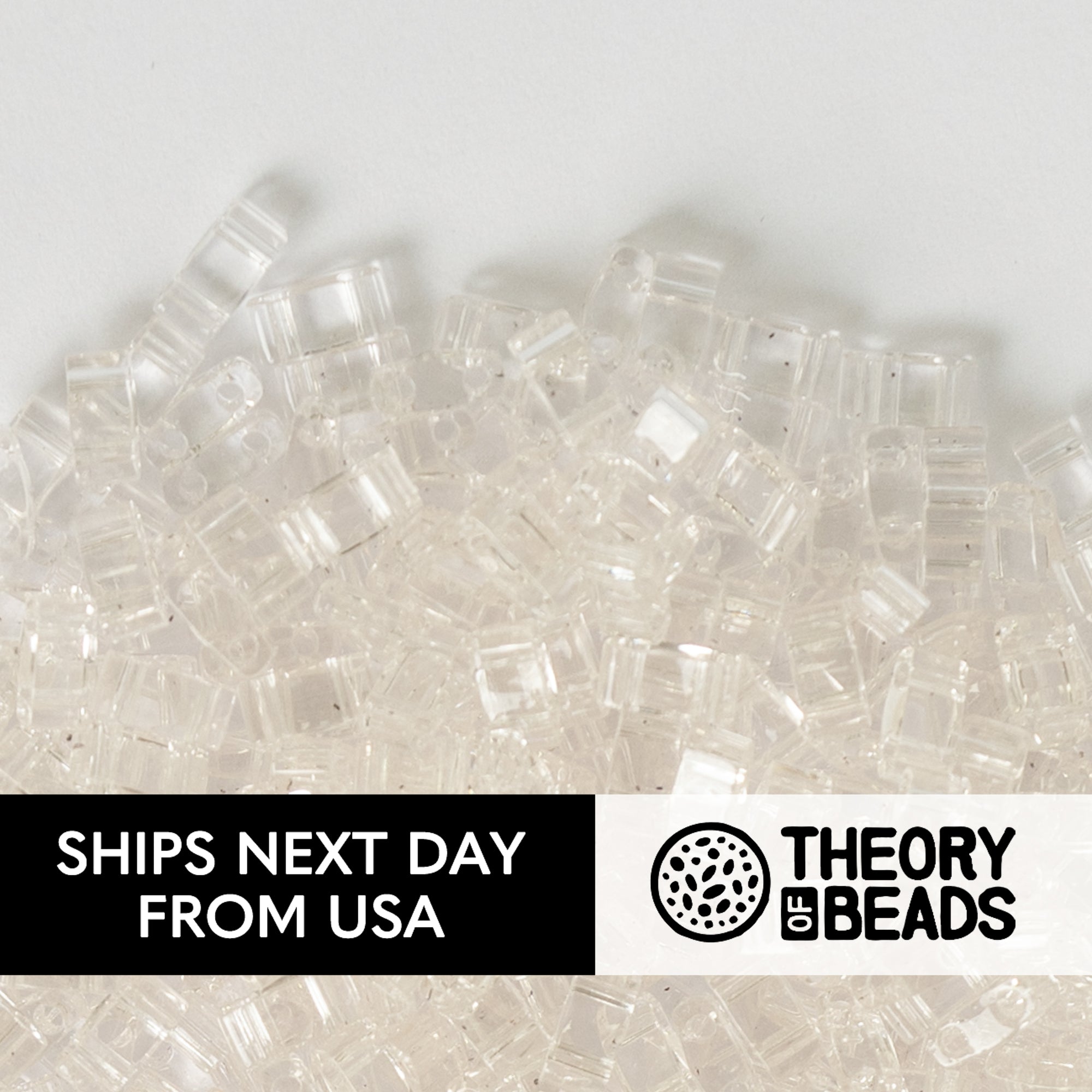 Transparent Crystal White Half Miyuki Tila Beads