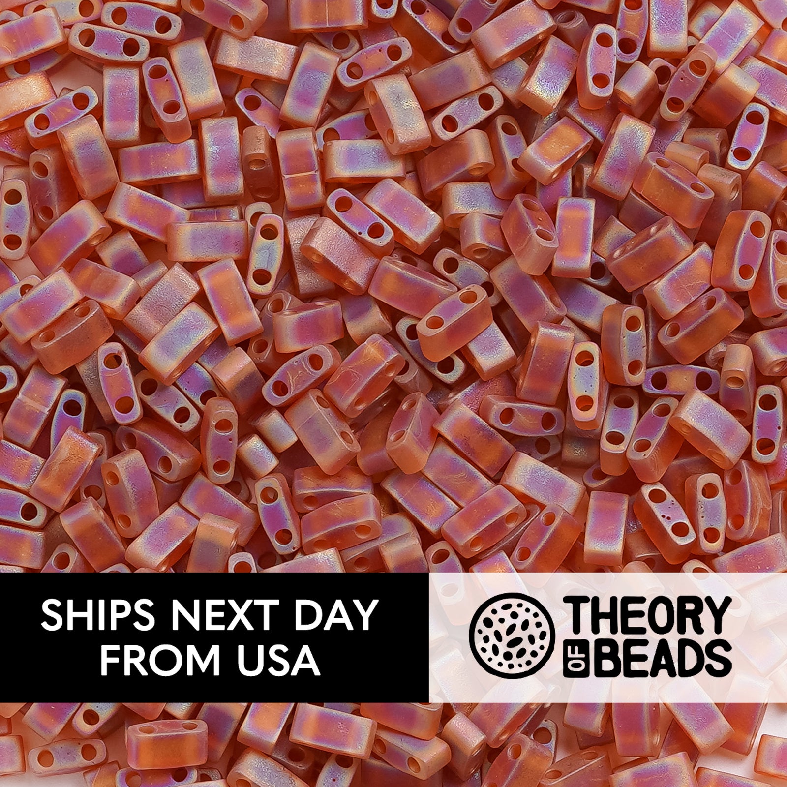 Meteorites Dark Topaz Half Miyuki Tila Beads