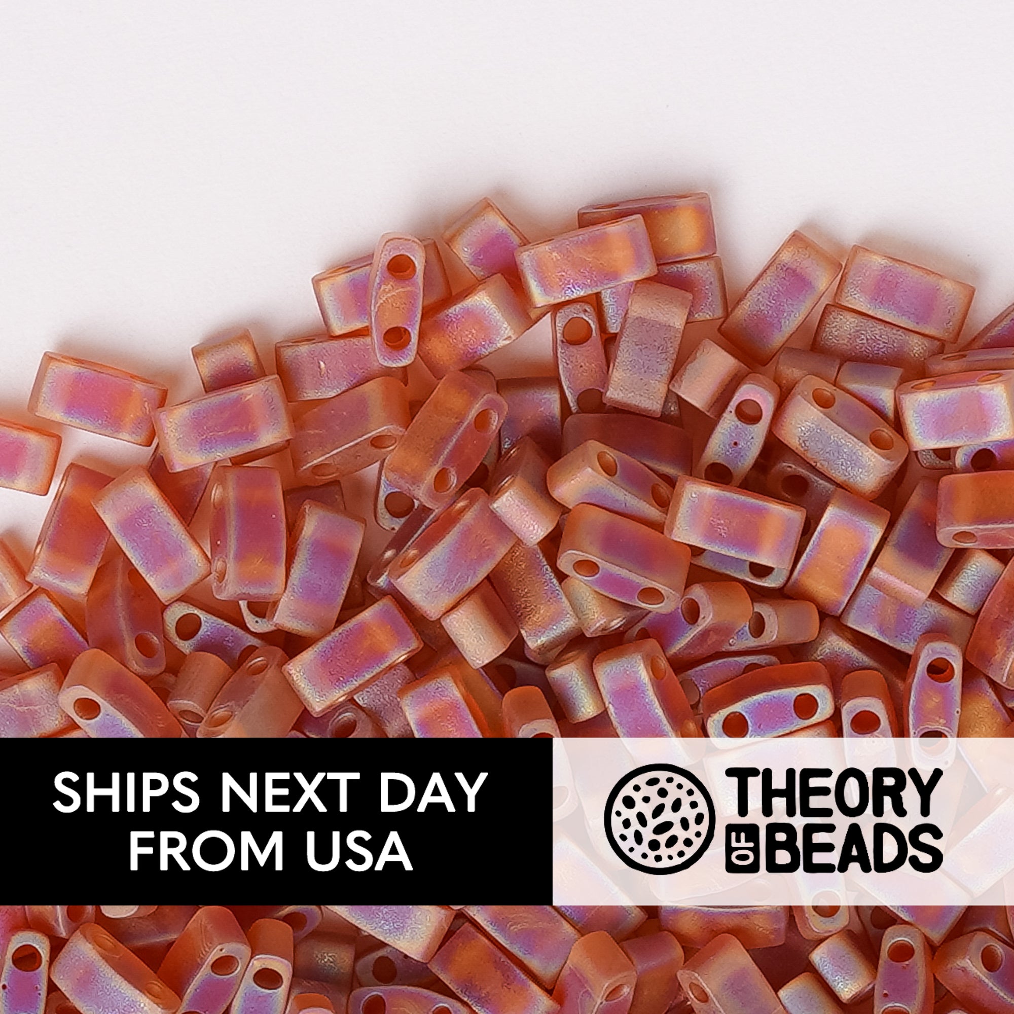 Meteorites Dark Topaz Half Miyuki Tila Beads