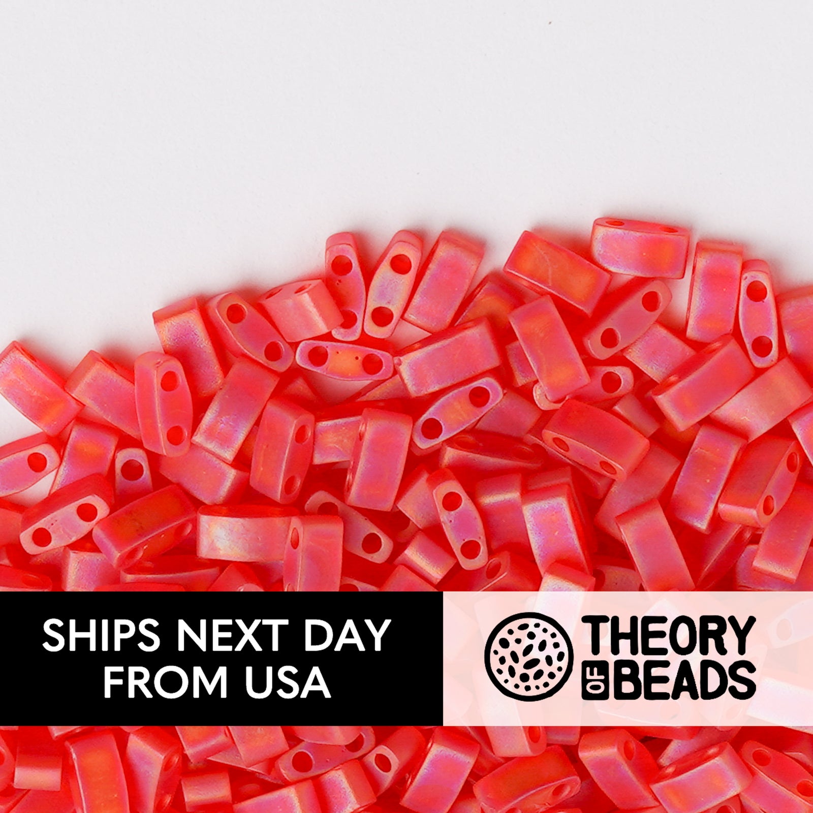 Meteorites Red Orange Half Miyuki Tila Beads