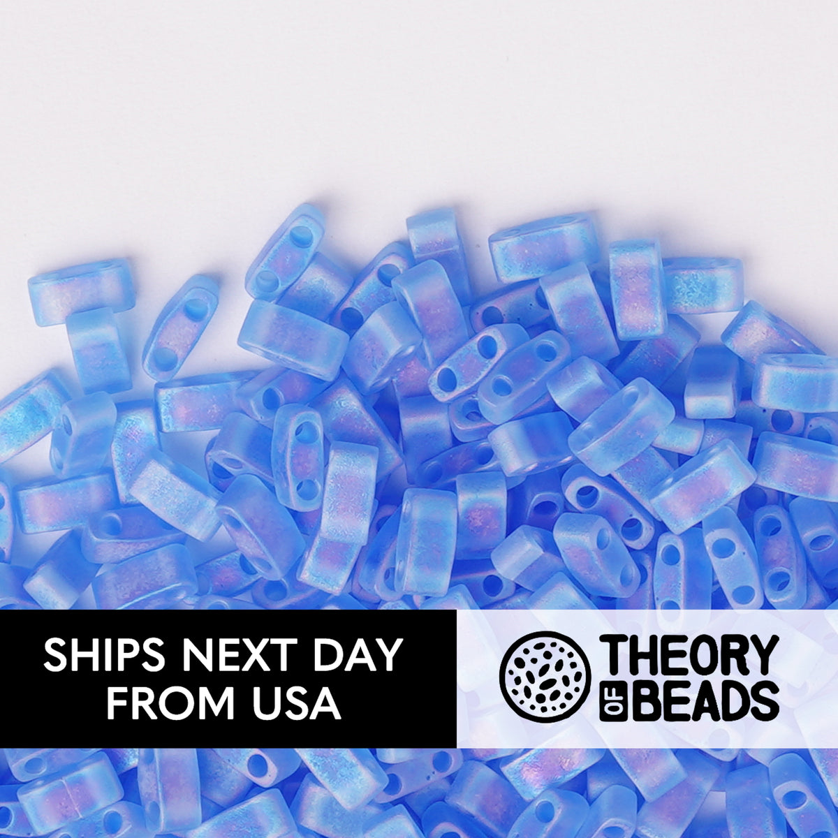 Meteorites Sapphire Half Miyuki Tila Beads