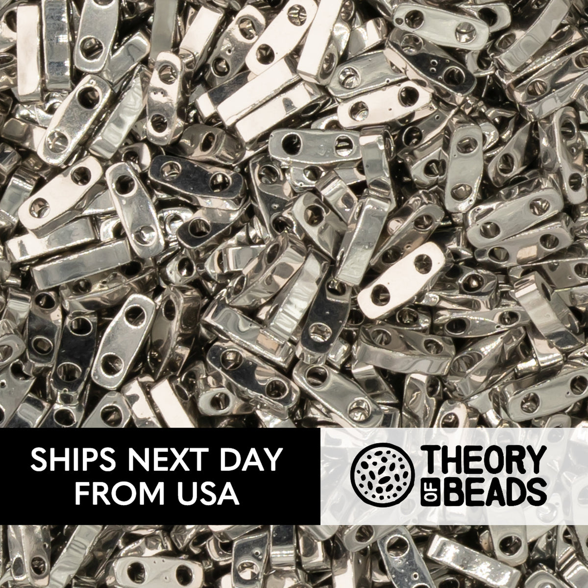 Metallic Nickle Half Miyuki Tila Beads