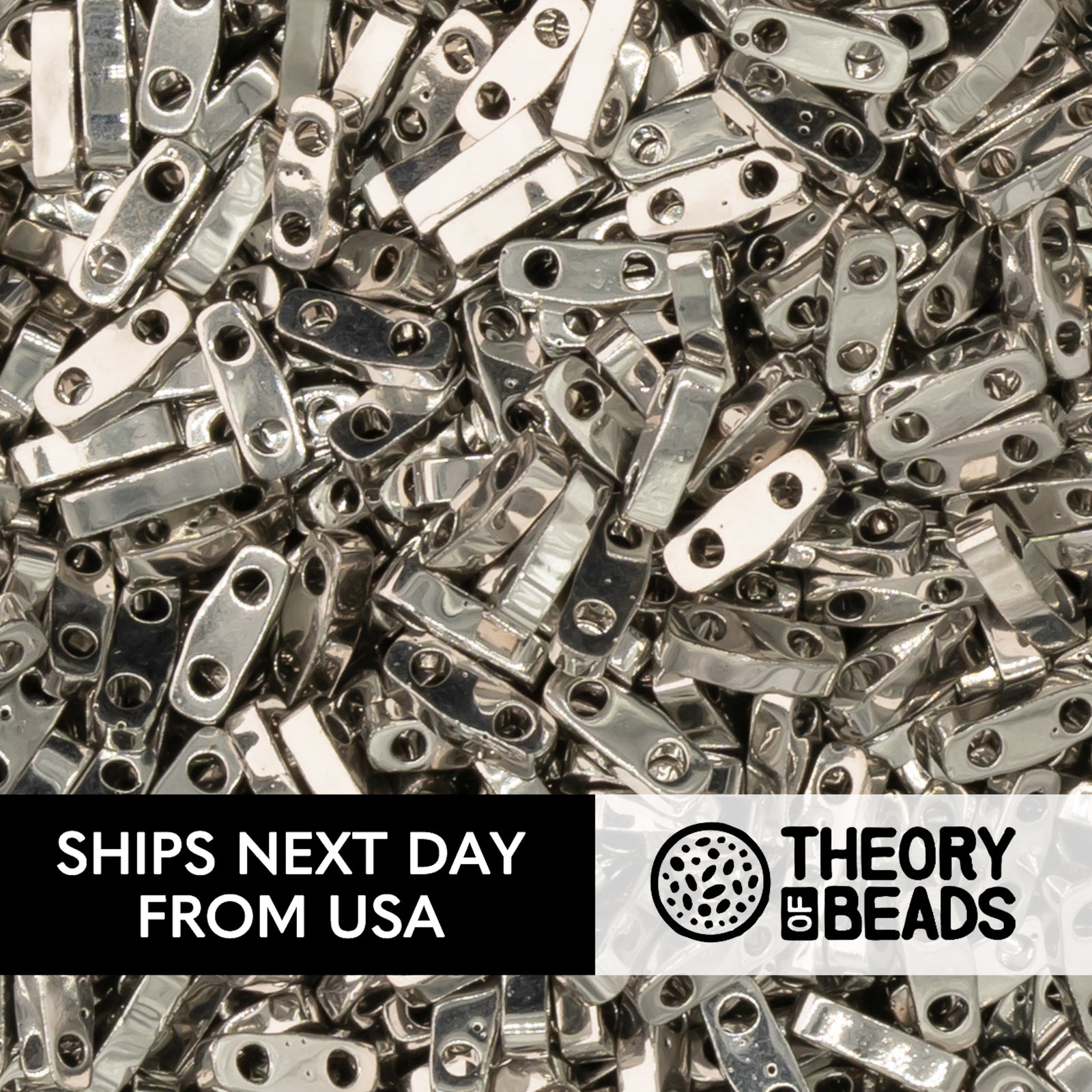 Metallic Nickle Half Miyuki Tila Beads