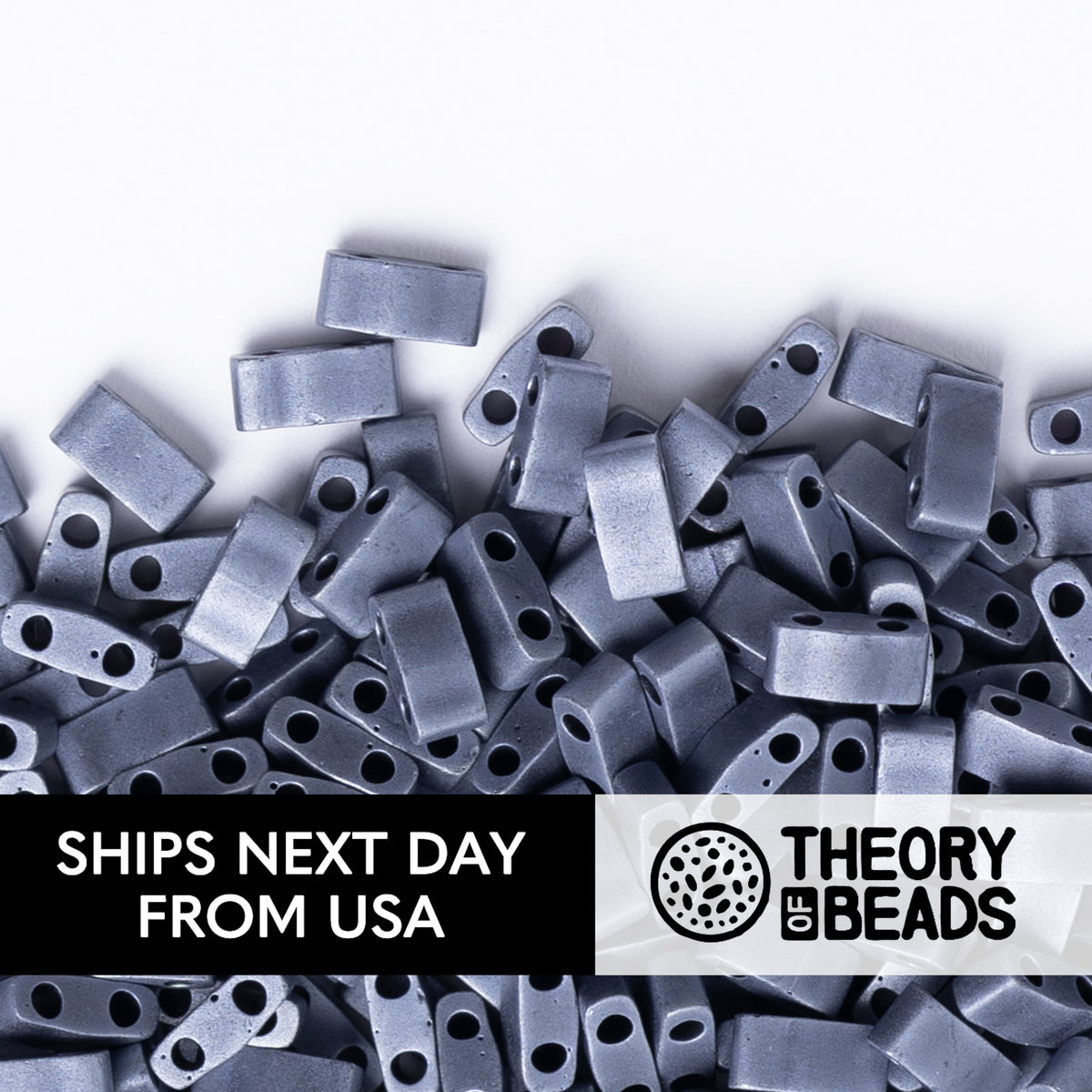 Meteorites Matte Gunmetal Half Miyuki Tila Beads