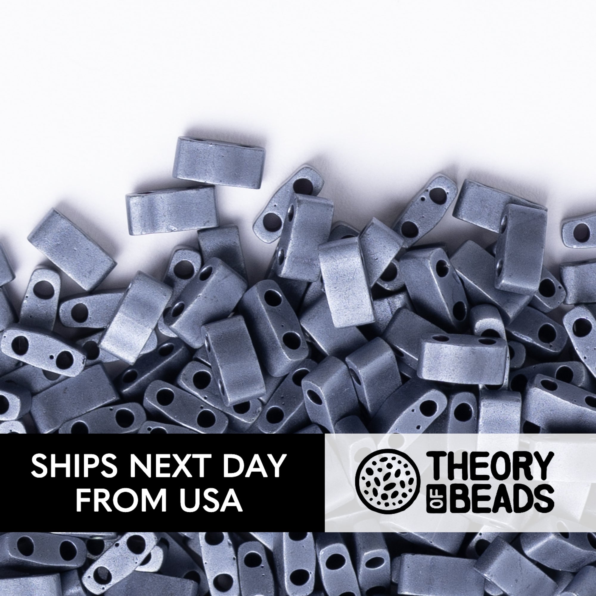 Meteorites Matte Gunmetal Half Miyuki Tila Beads