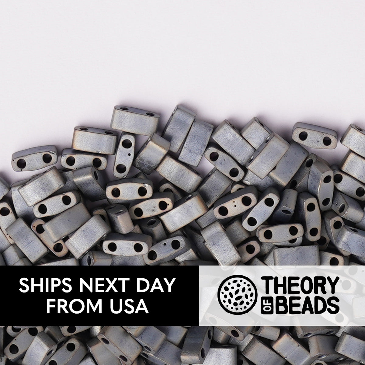 Meteorites Matte Silver Half Miyuki Tila Beads