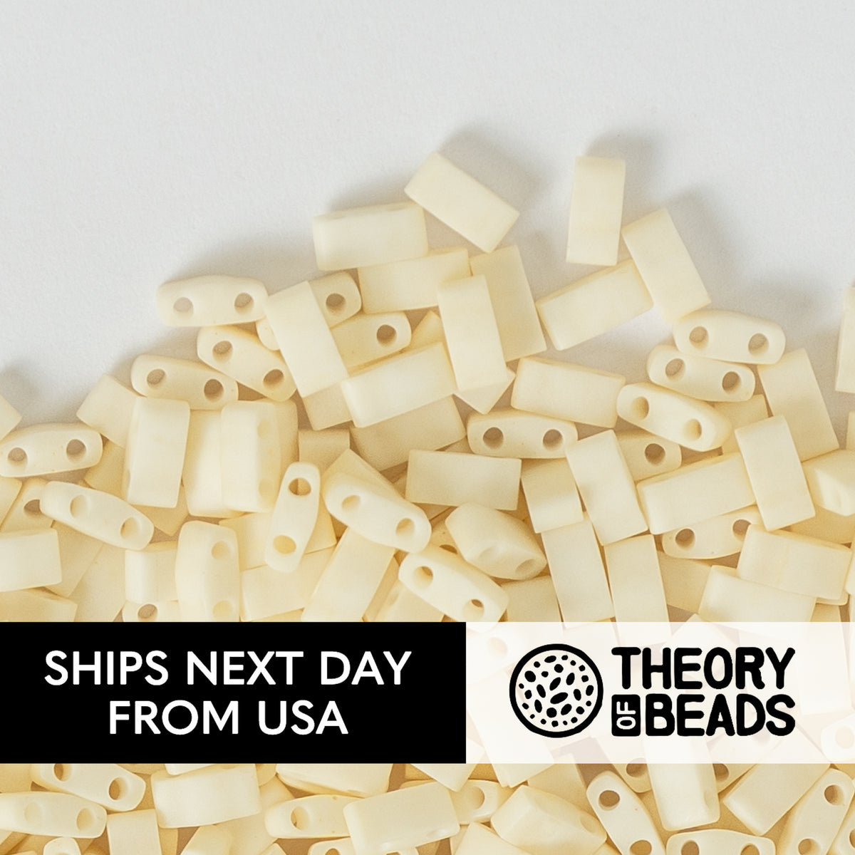 Meteorites Matte Creme Half Miyuki Tila Beads